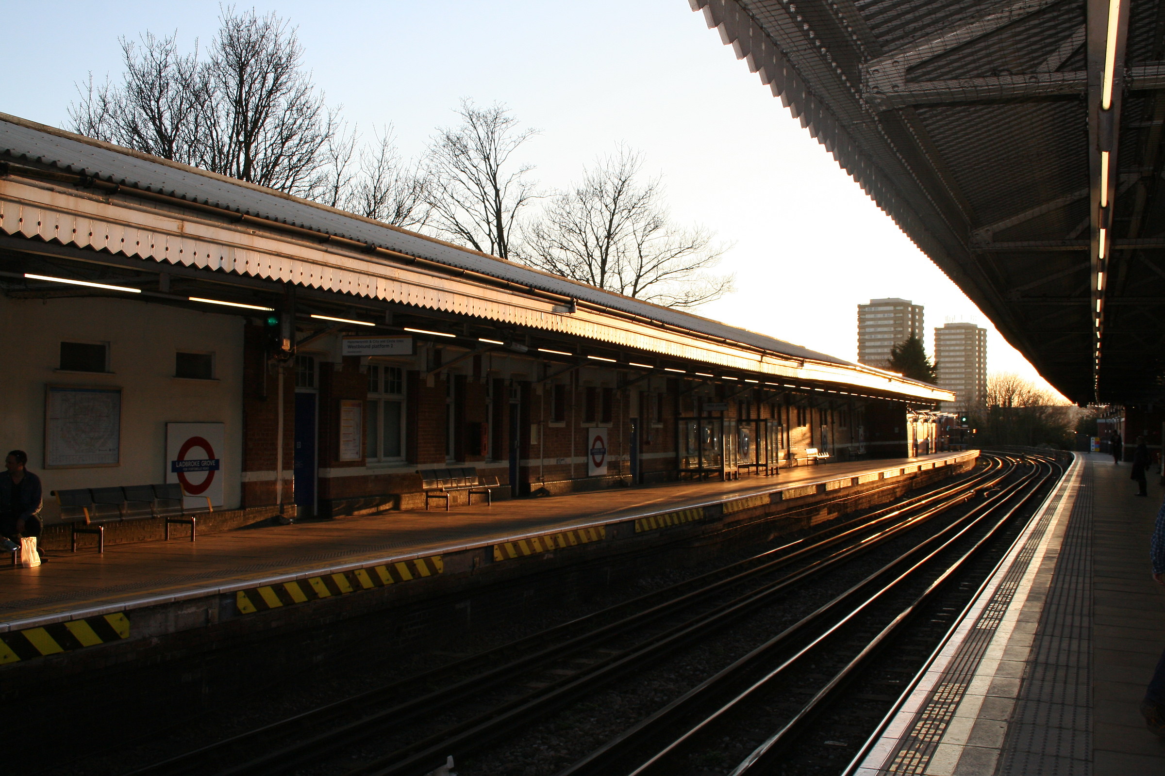 Sunset on a Tube station.