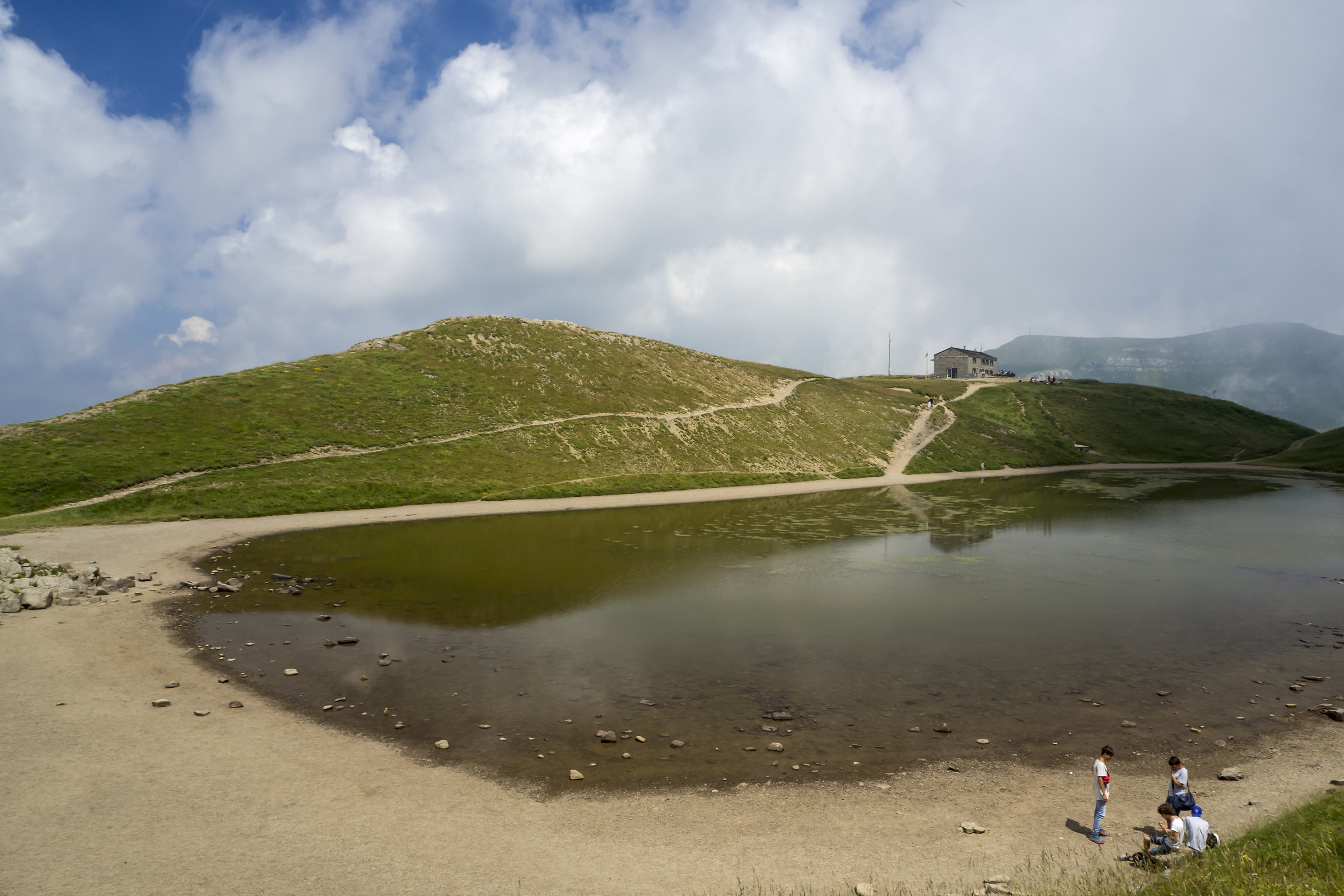 Lago Scaffaiolo in secca a luglio