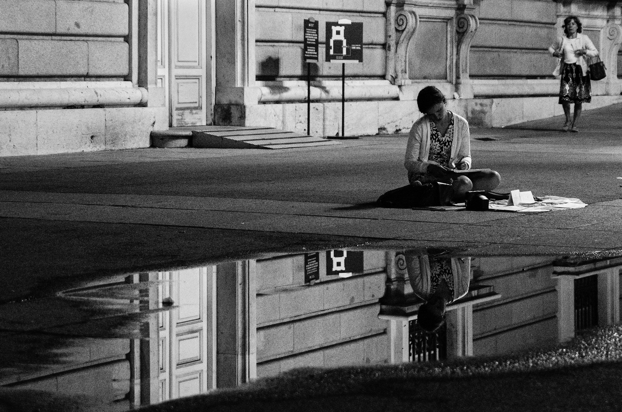 While he is drawing cards