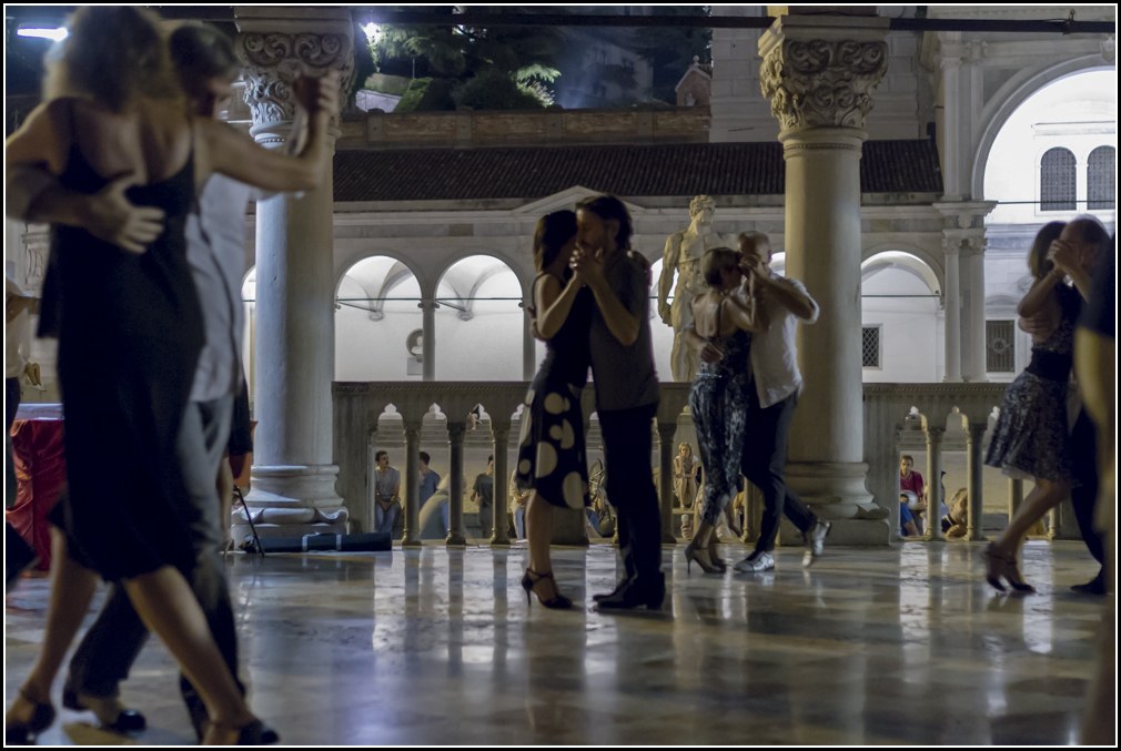 It revolves around the room while you dance ...