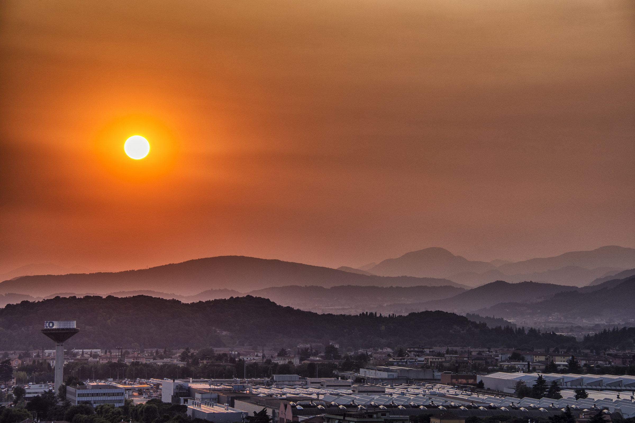 Tramonto dal castello di Brescia