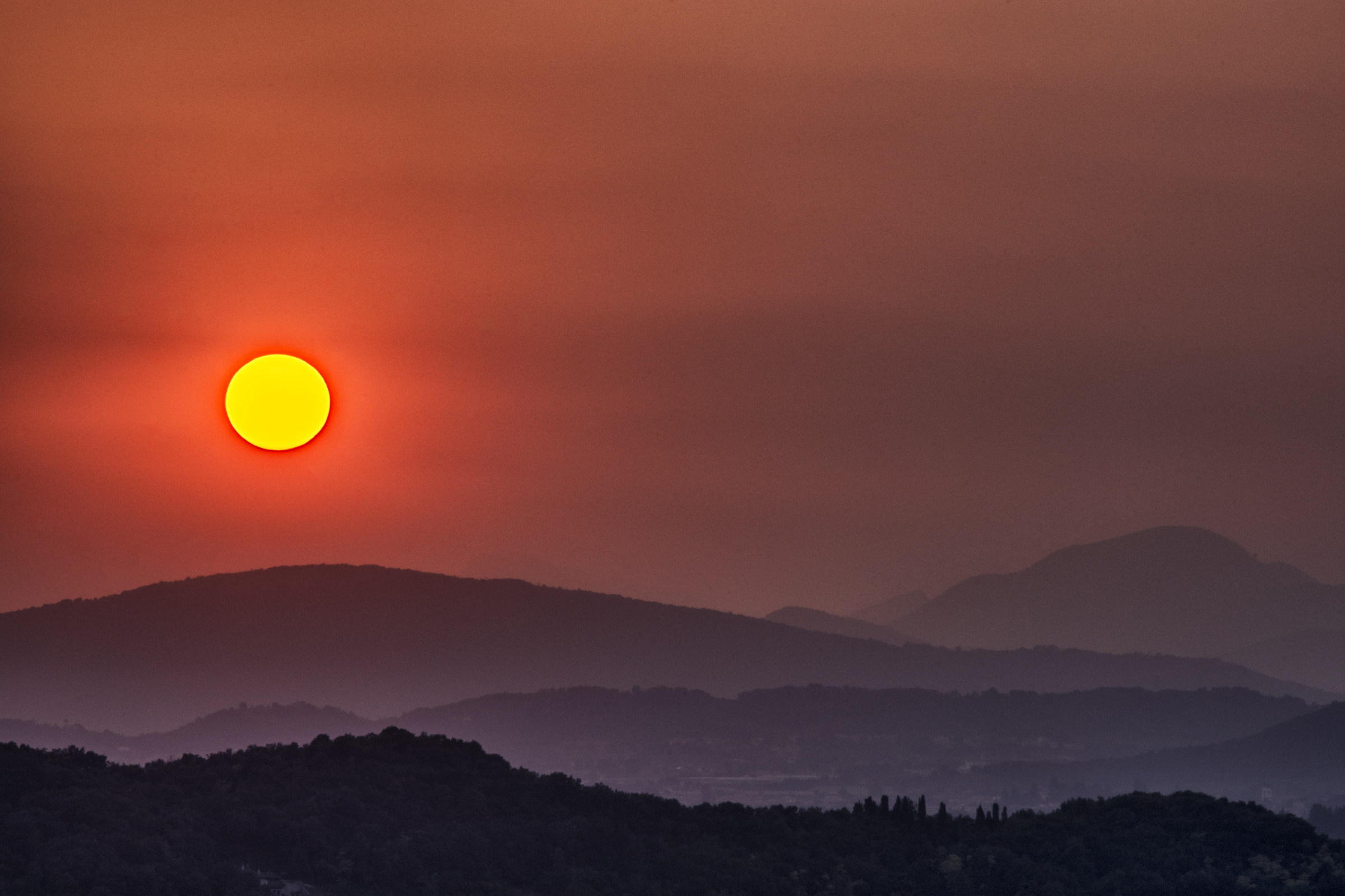 Tramonto dal castello di Brescia