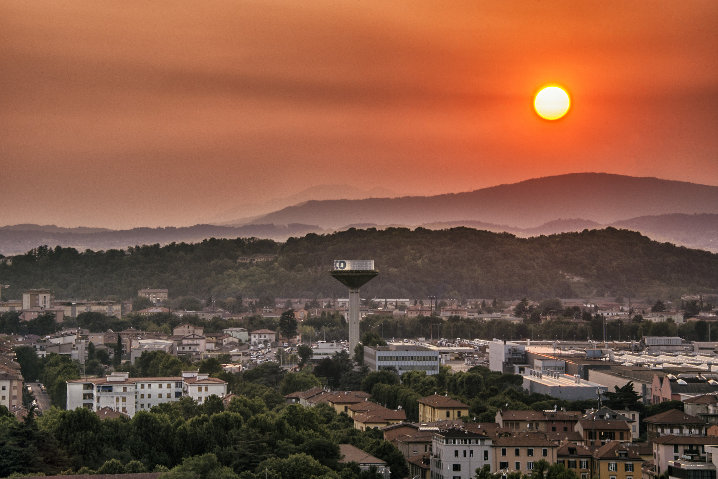 Tramonto dal castello di Brescia