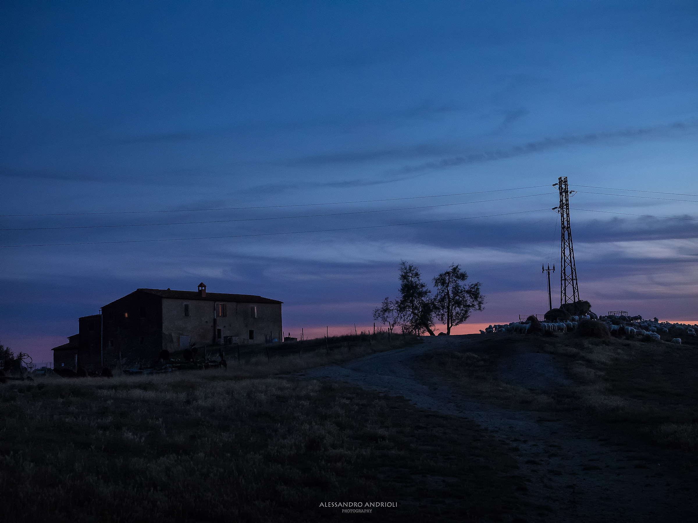 Farm Tuscany at Twilight