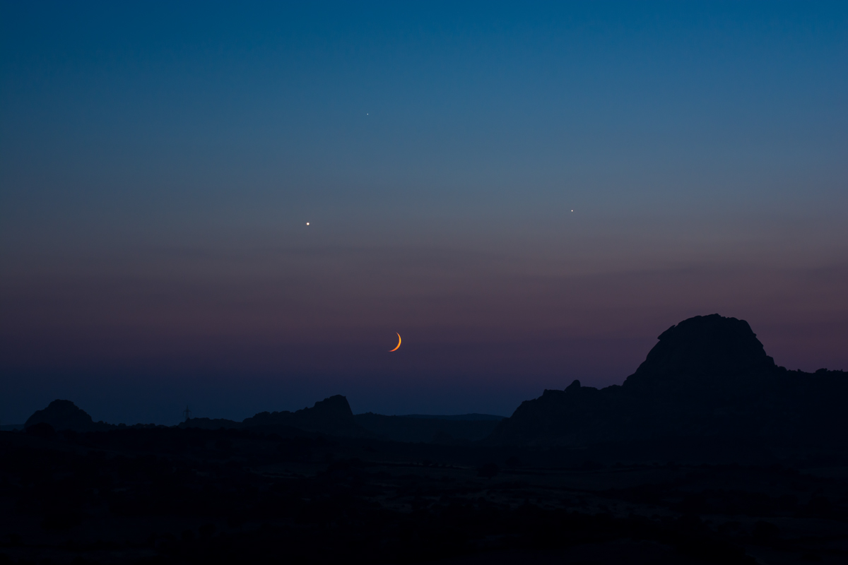 conjunction Jupiter, Venus, moon