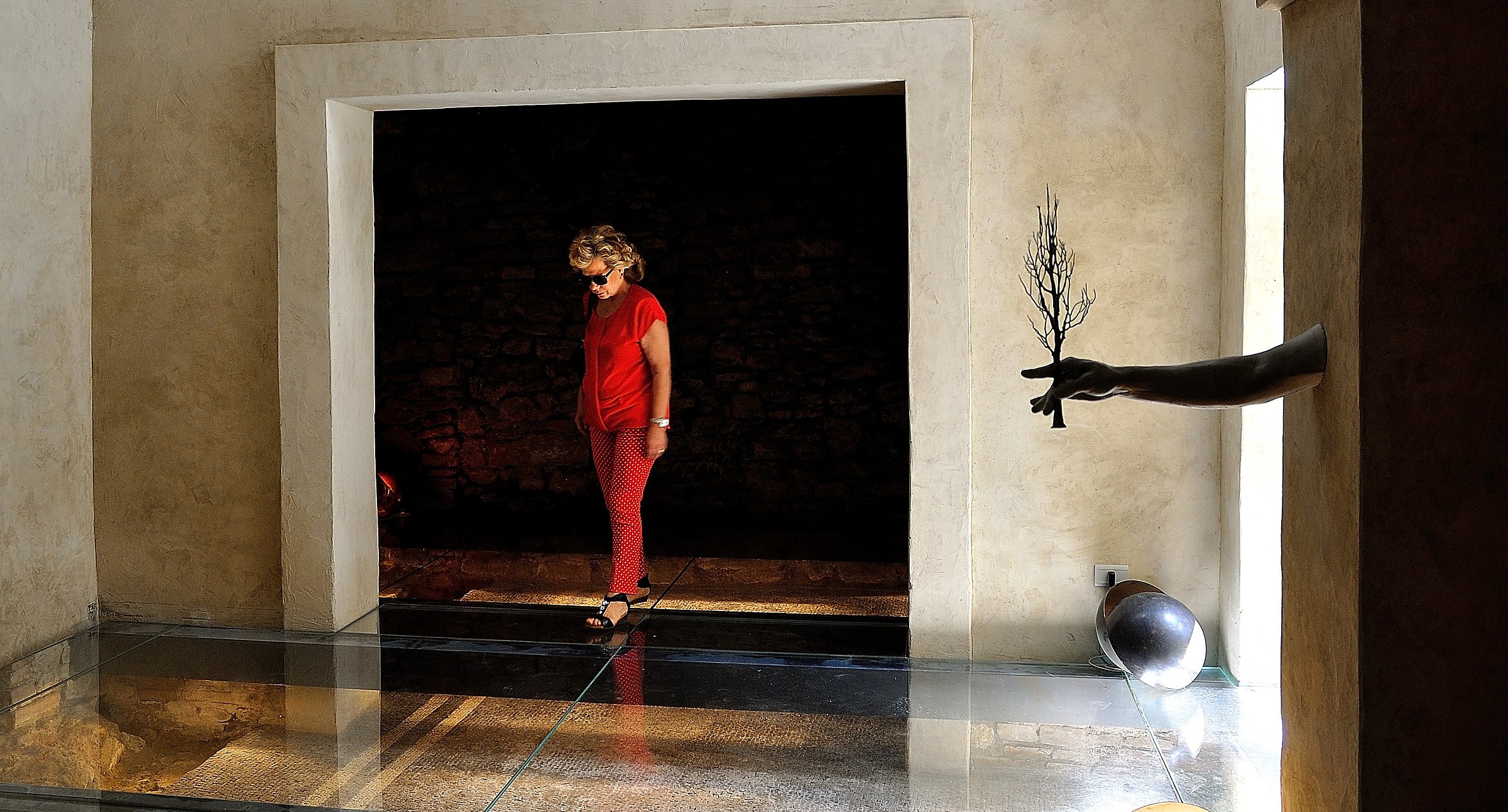 Etruscan mosaic underfoot ....