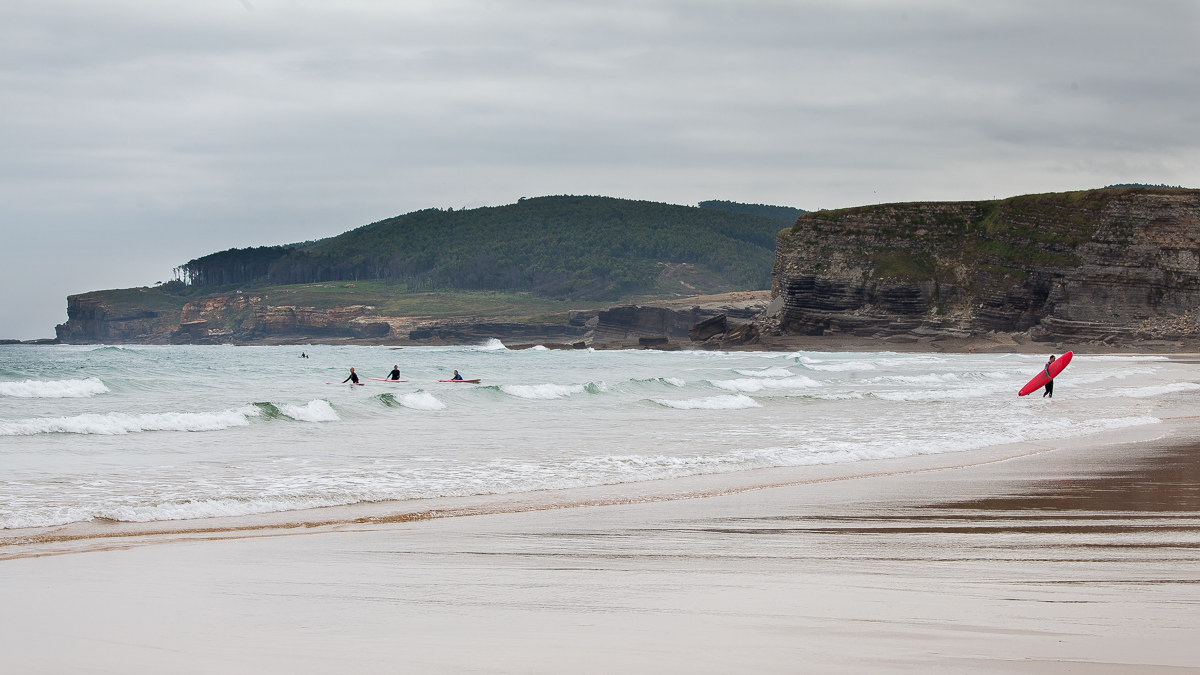 Surfers on the beach