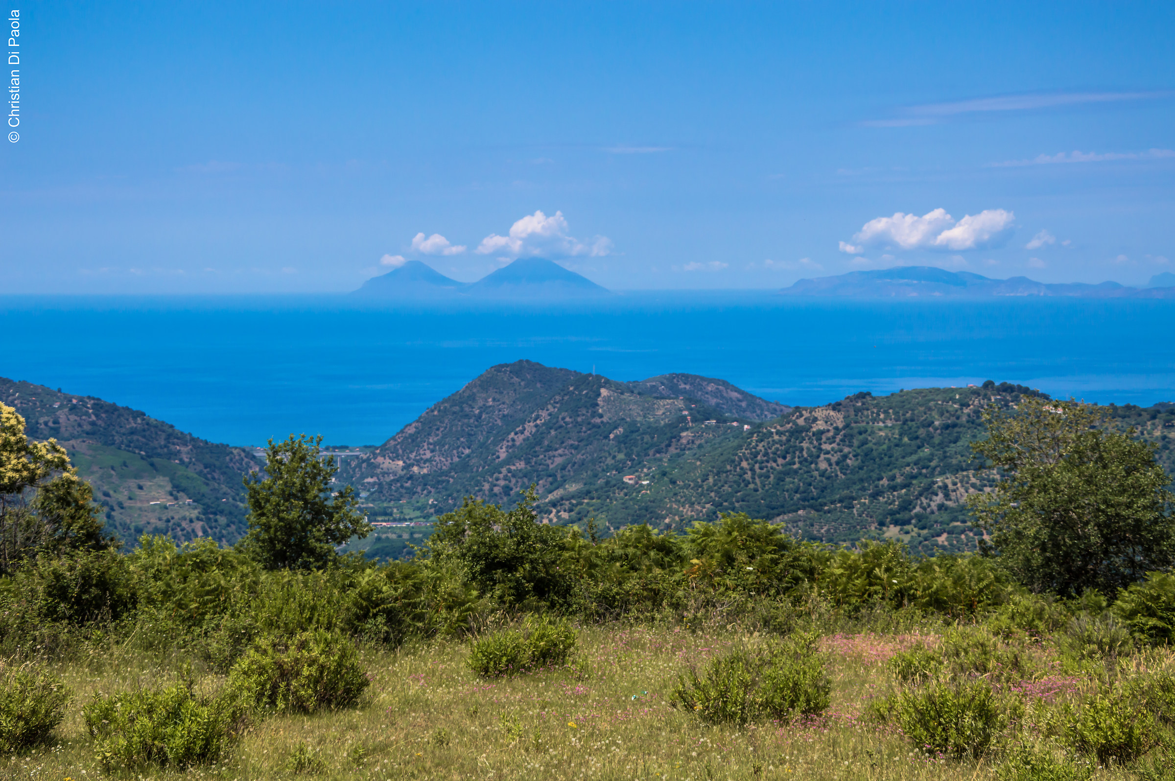 Aeolian Islands from Castell'Umberto