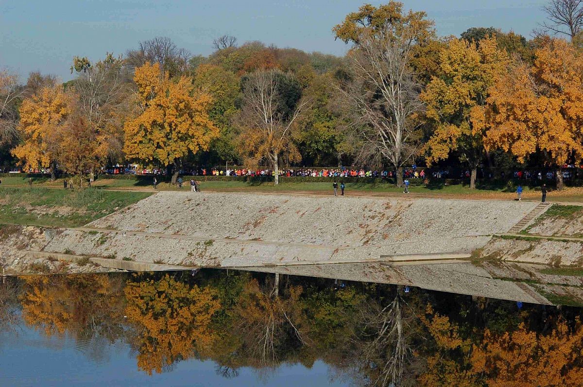 The Florence Marathon in the Cascine park