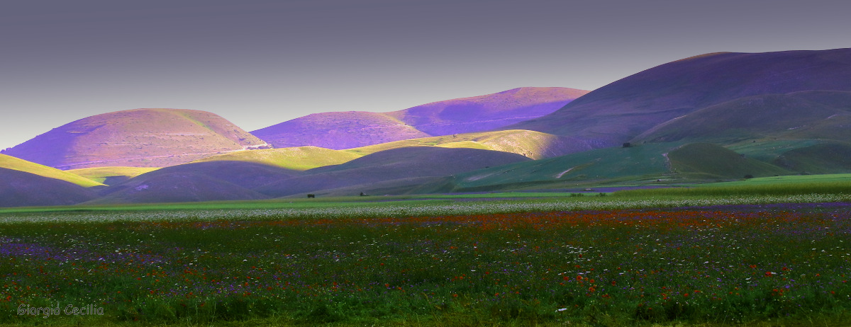primi raggi di sole sul pian grande