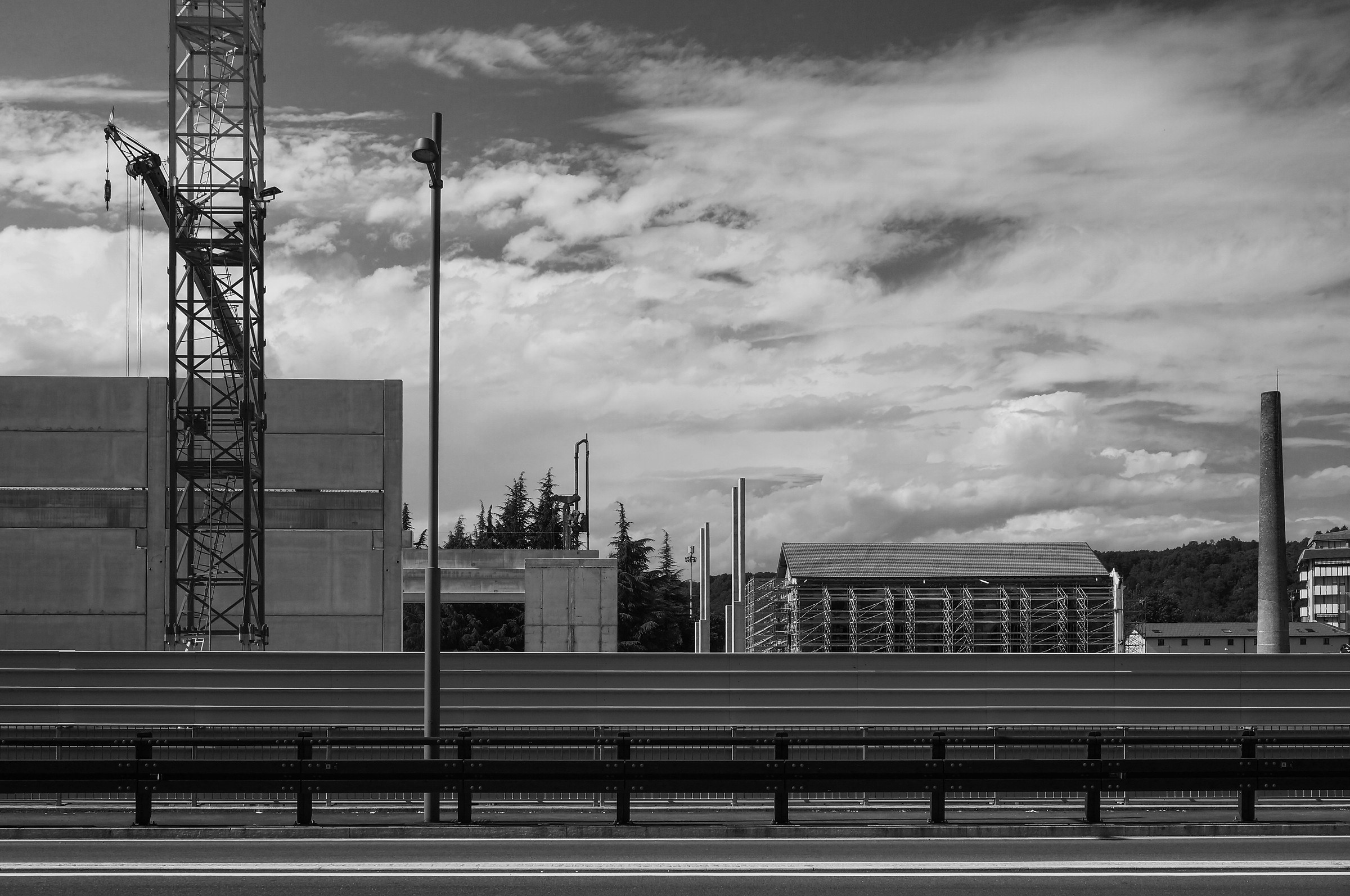 Construction site of abandoned industrial area
