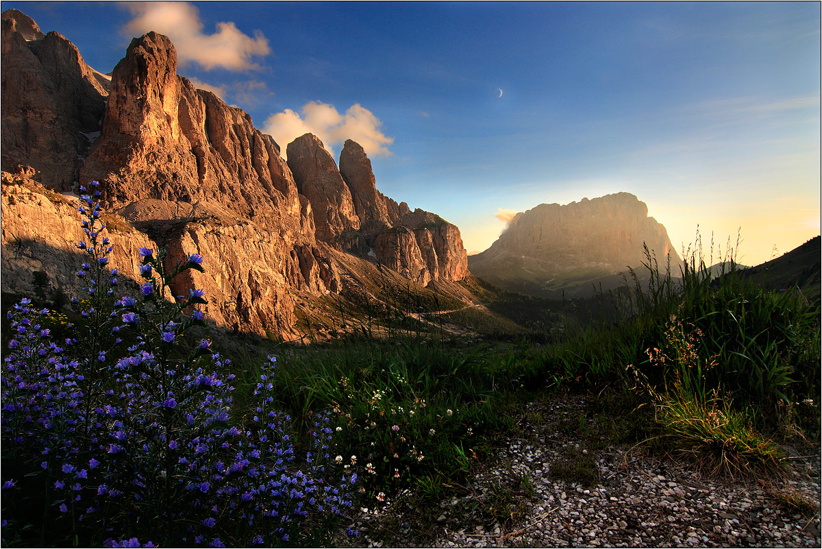 Tramonto sul Passo Gardena