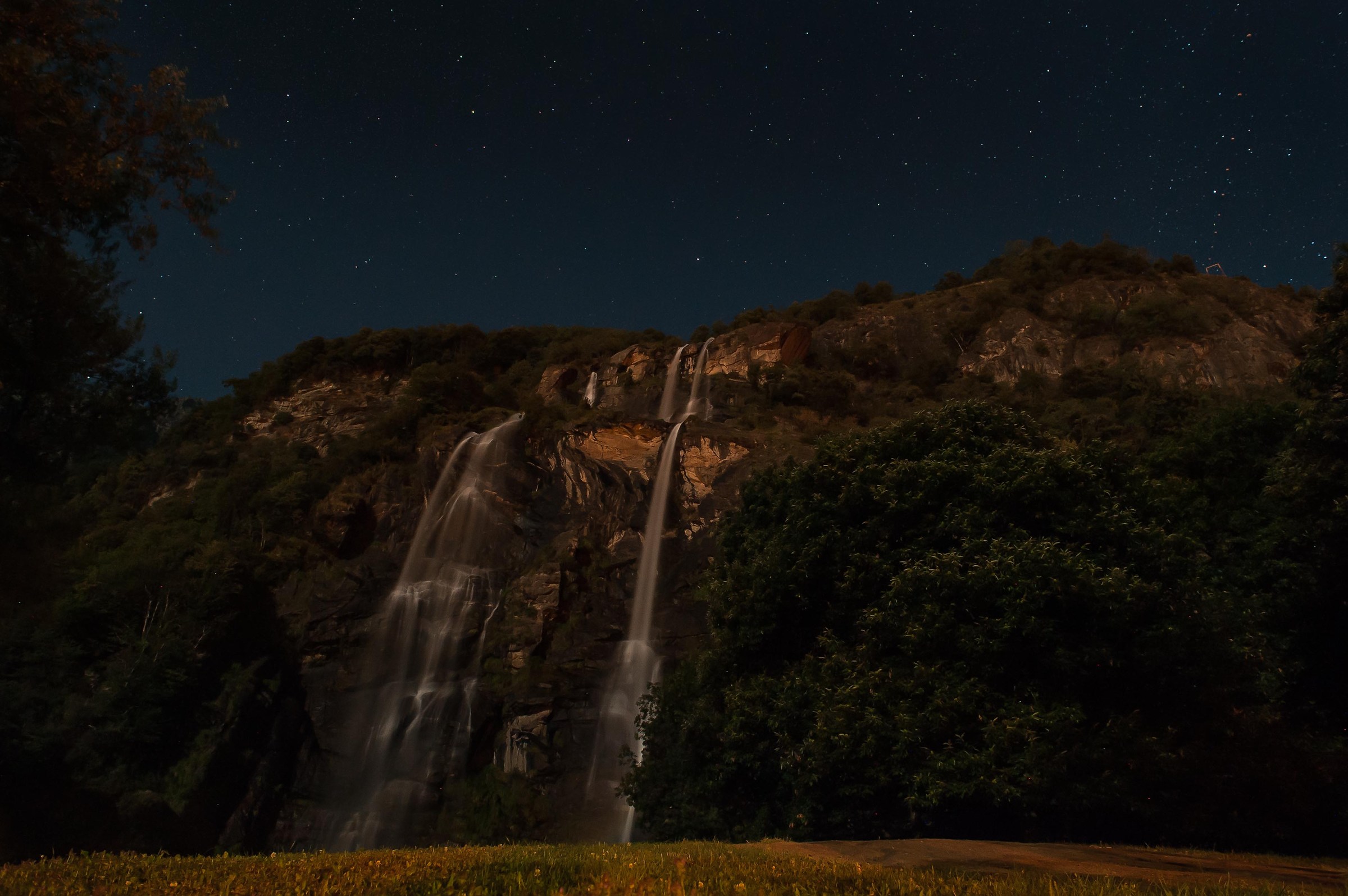 waterfall night