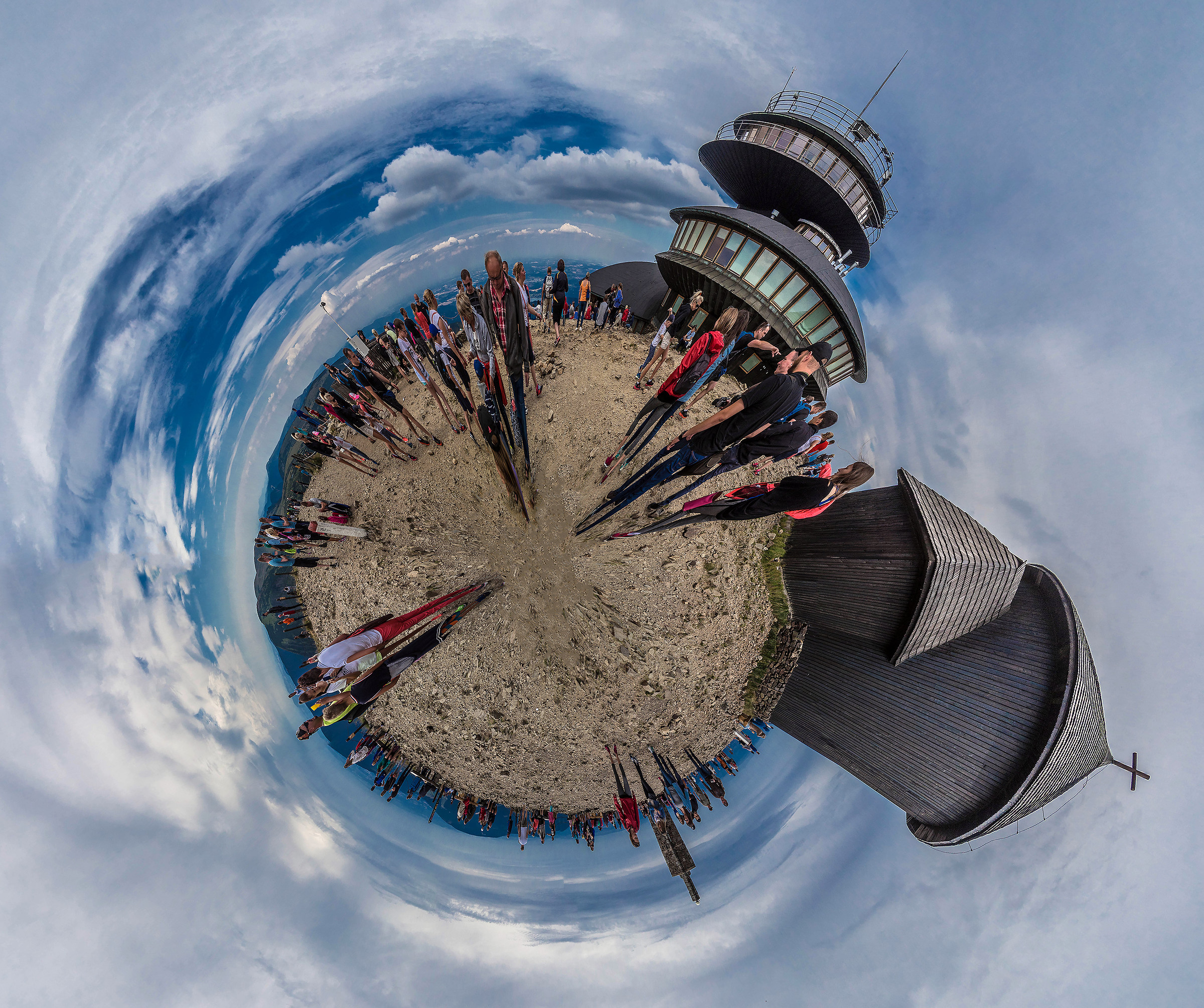 Photo small planet - Sniezka mountain