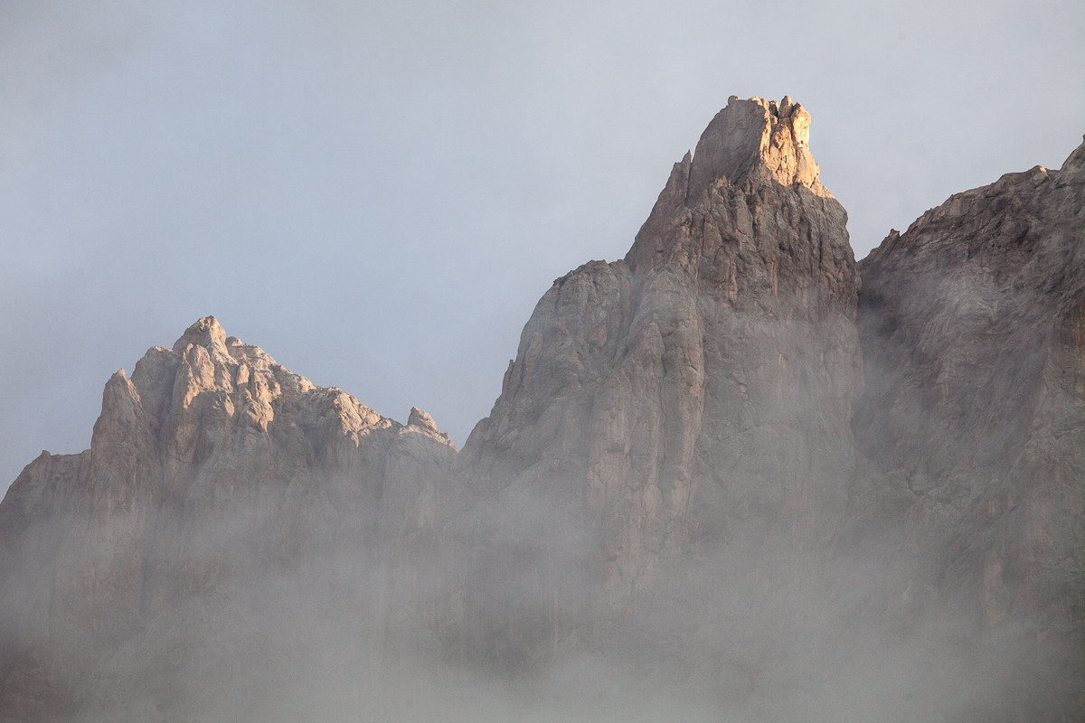Early morning mist on the edge of the Marmolada