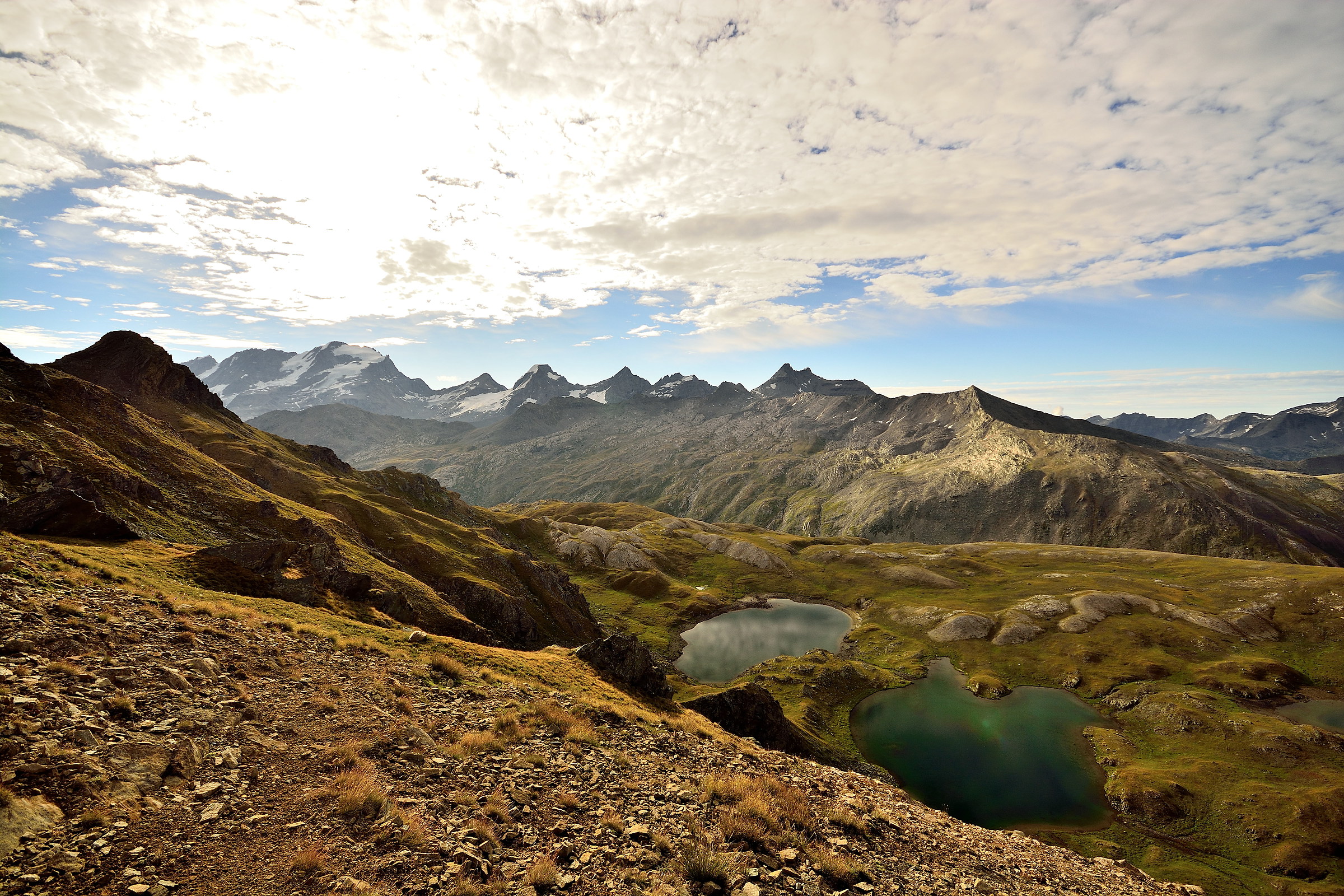 Trebecchi lakes and Gran Paradiso