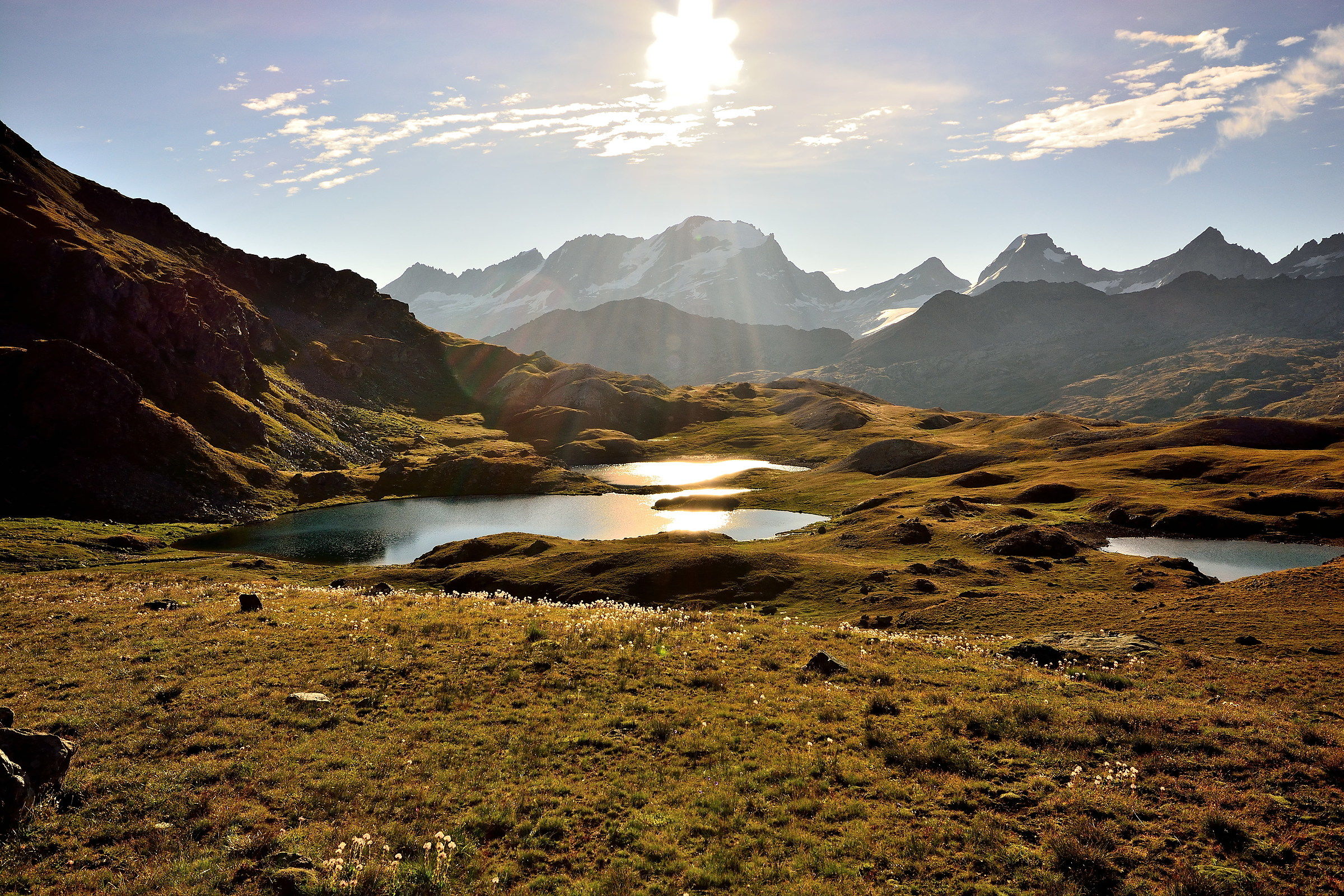 Trebecchi lakes and Gran Paradiso