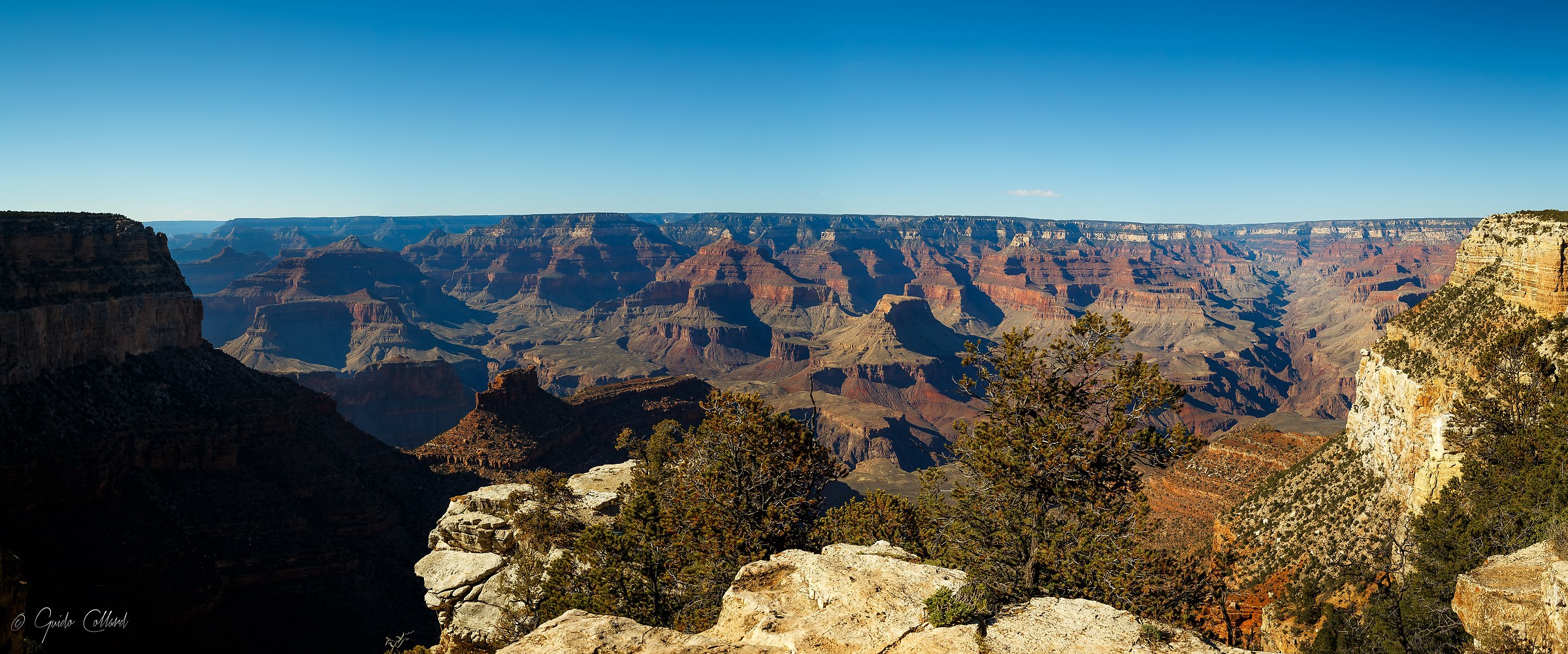 Overview of the Grand Canyon in 4 vertical shots