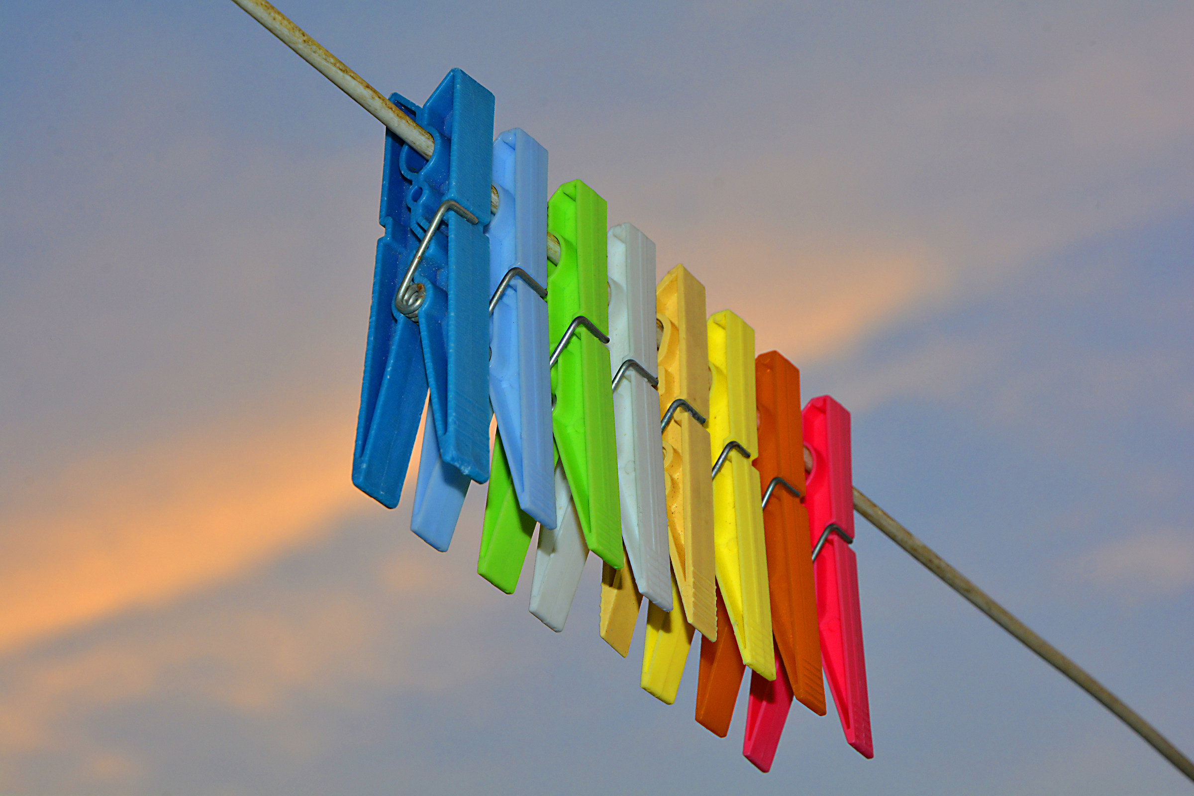 Playing with clothespins