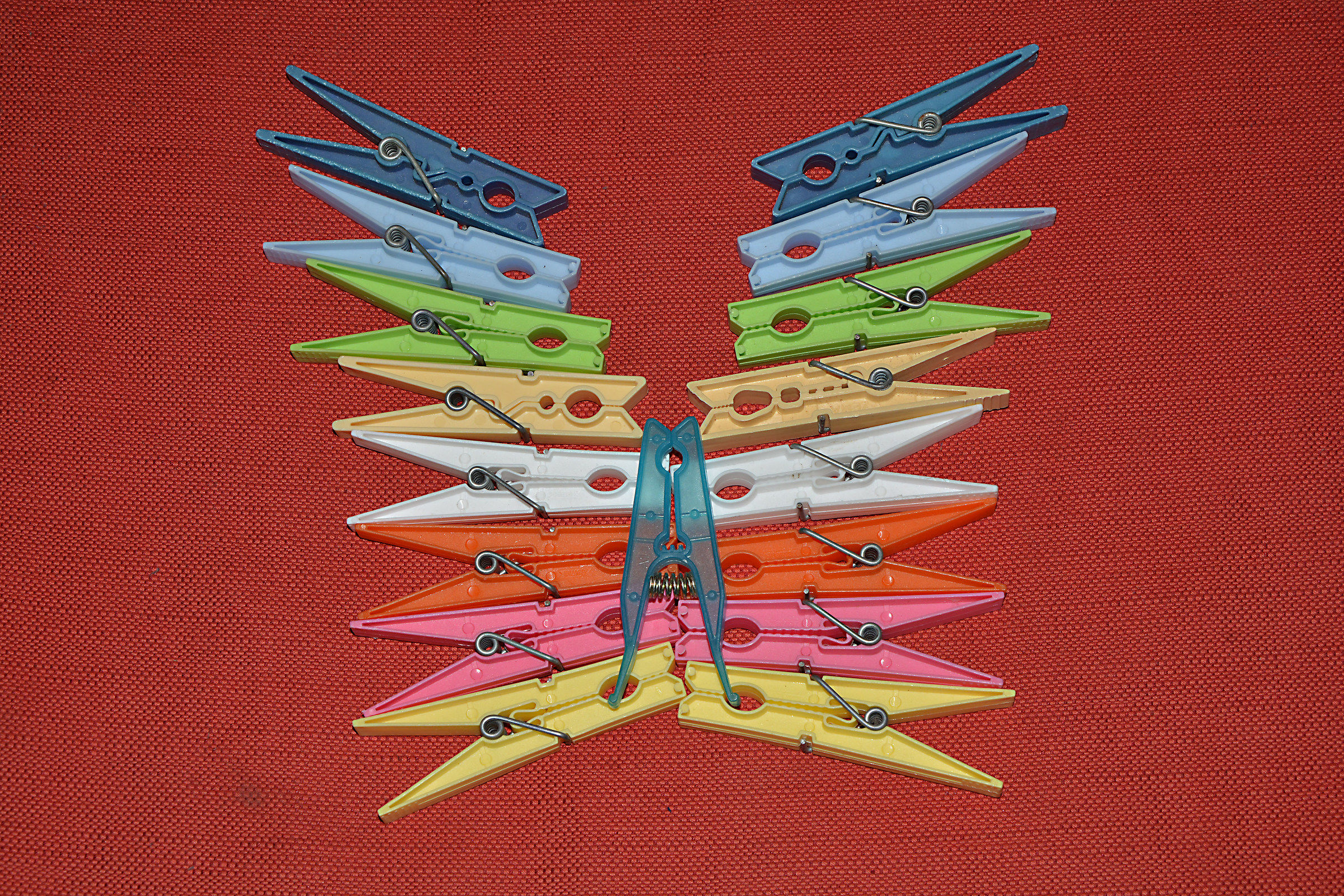 Playing with clothespins