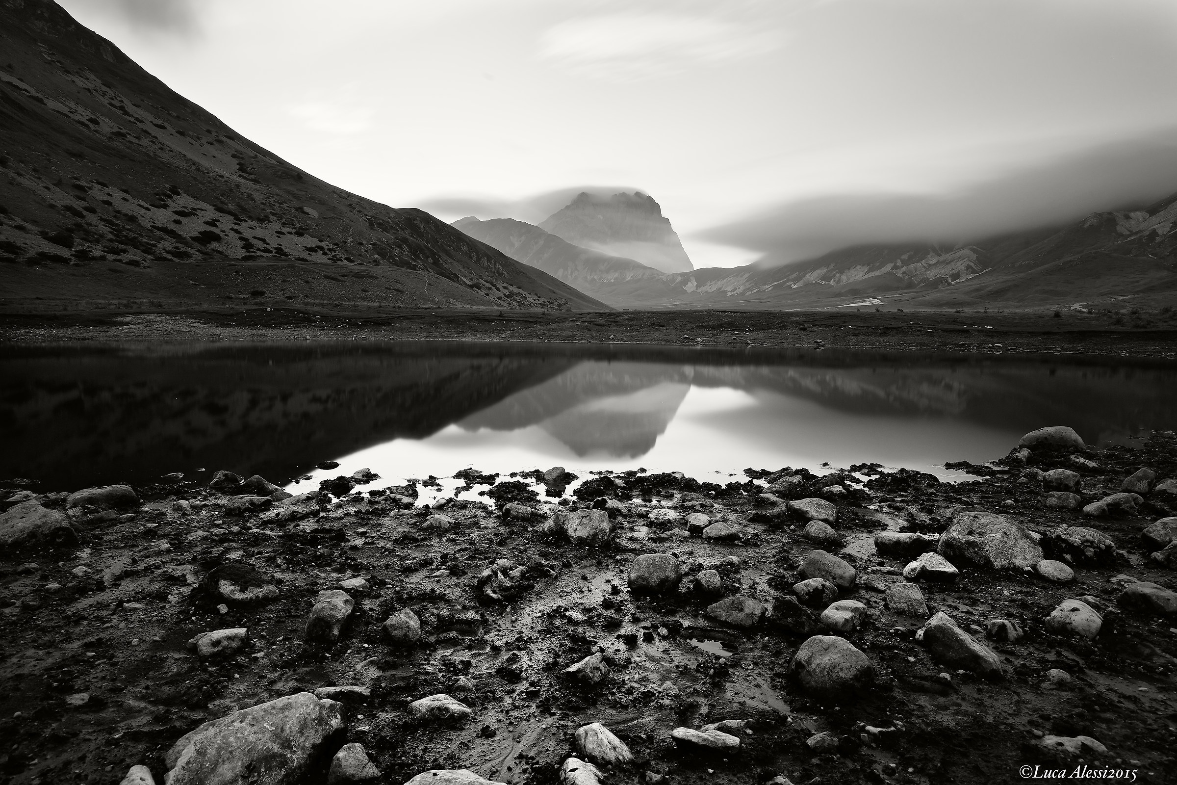 GranSasso landscape b & w