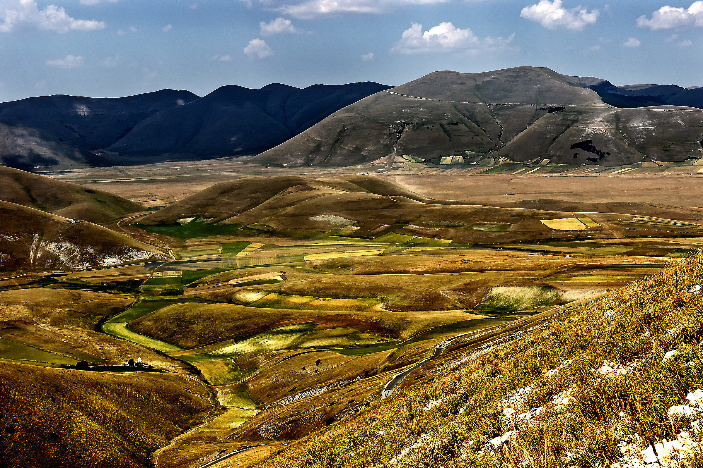 View from the Sibillini Mountains to Castelluccio