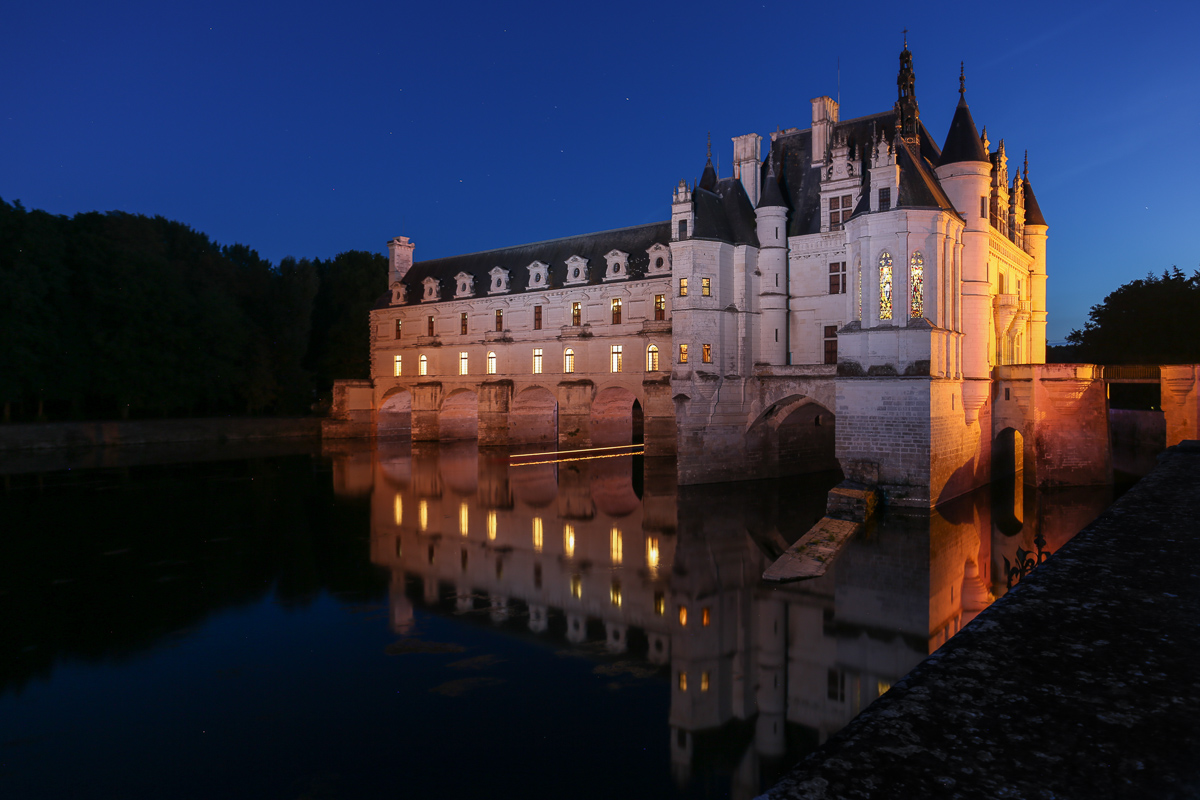 Castello di Chenonceau in notturna