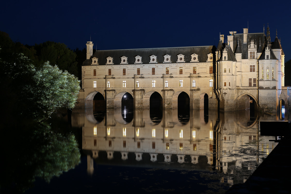 Castello di Chenonceau in notturna