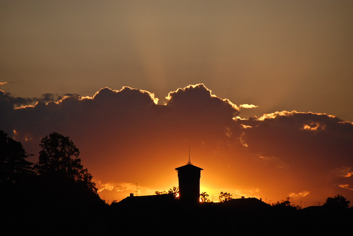 fiery sunset