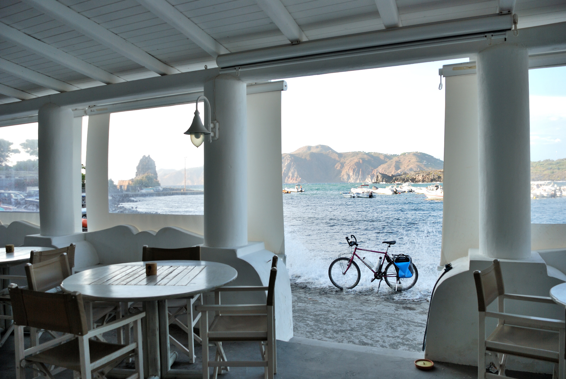 The bike in the waves