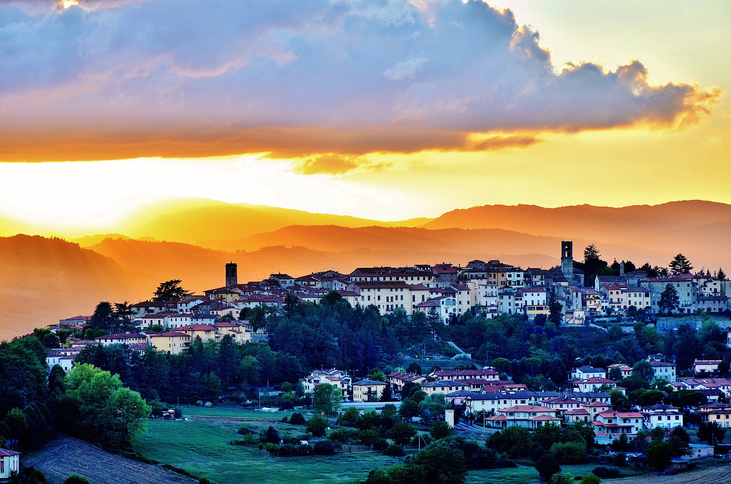 Tramonto su Bibbiena