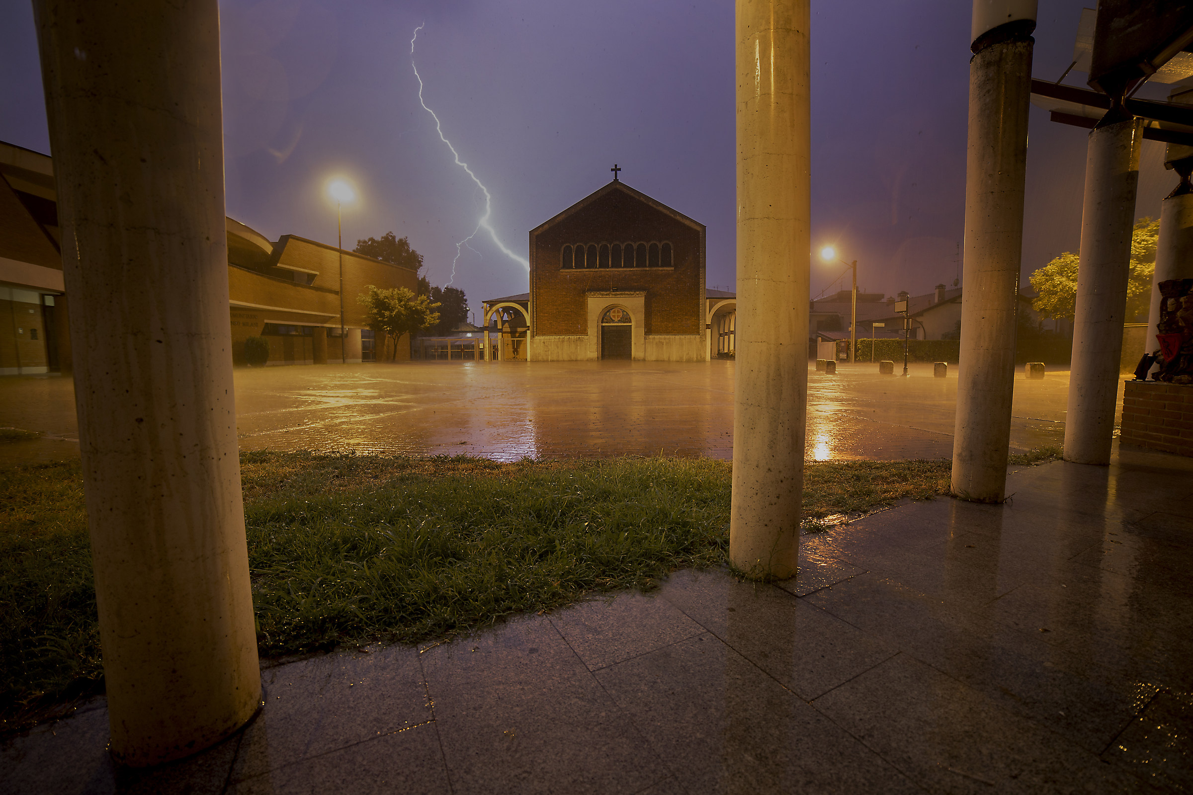 litghting and church