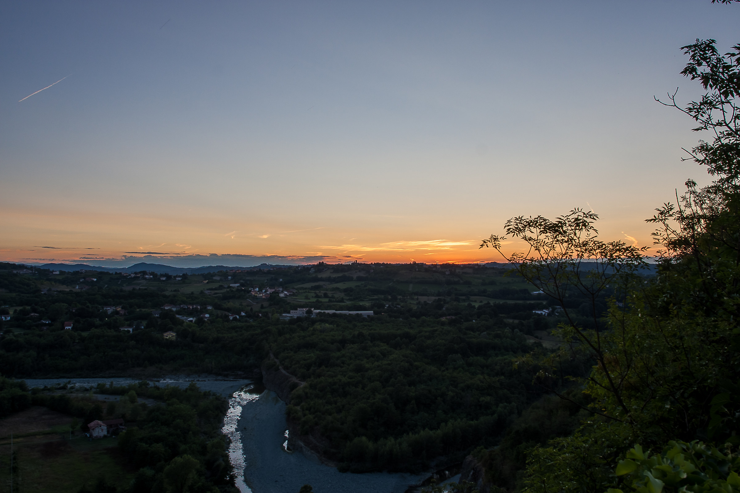 ovada area at sunset
