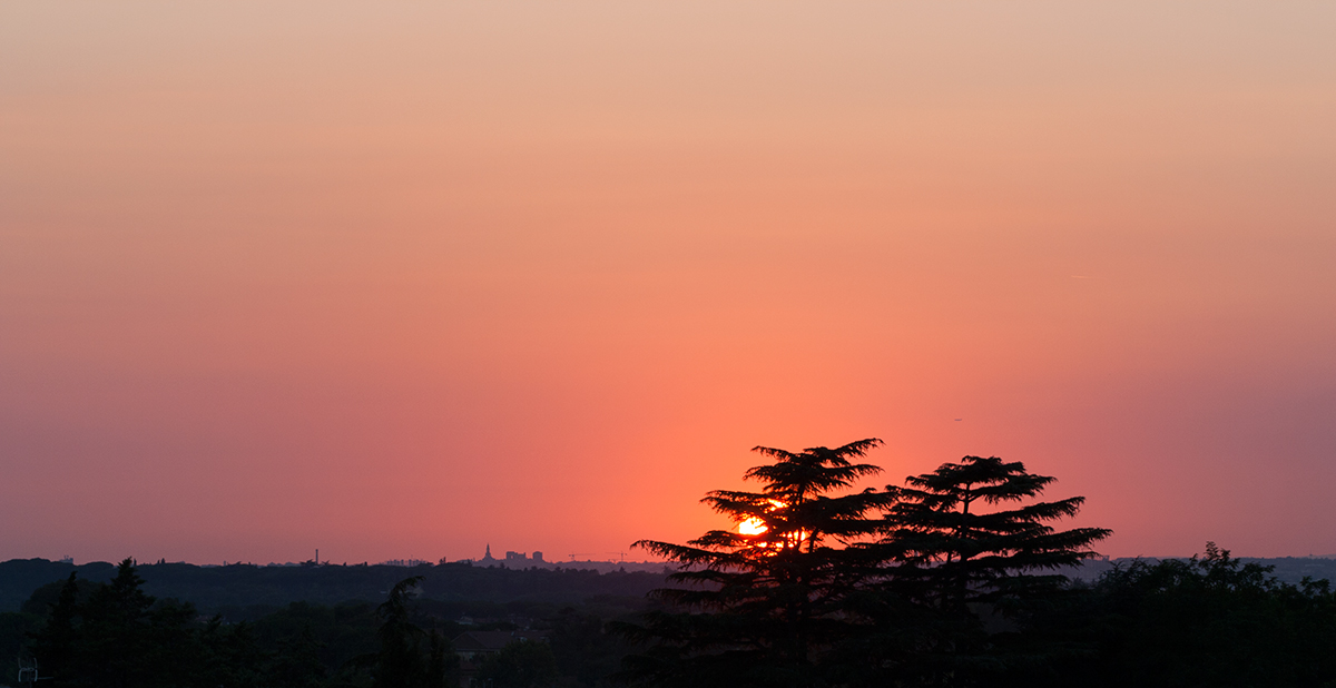 The sun shy at sunset