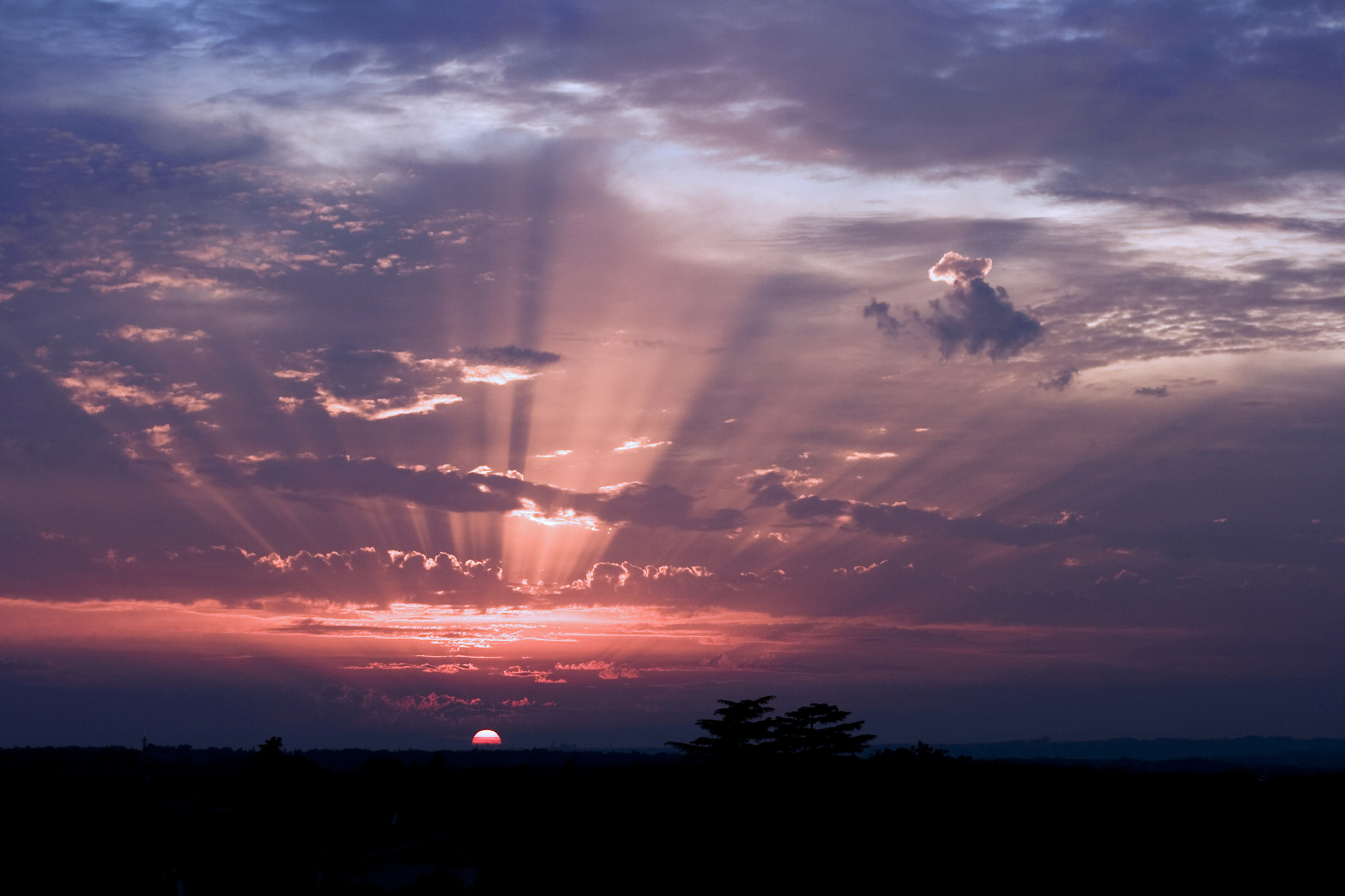 The brash sun at sunset