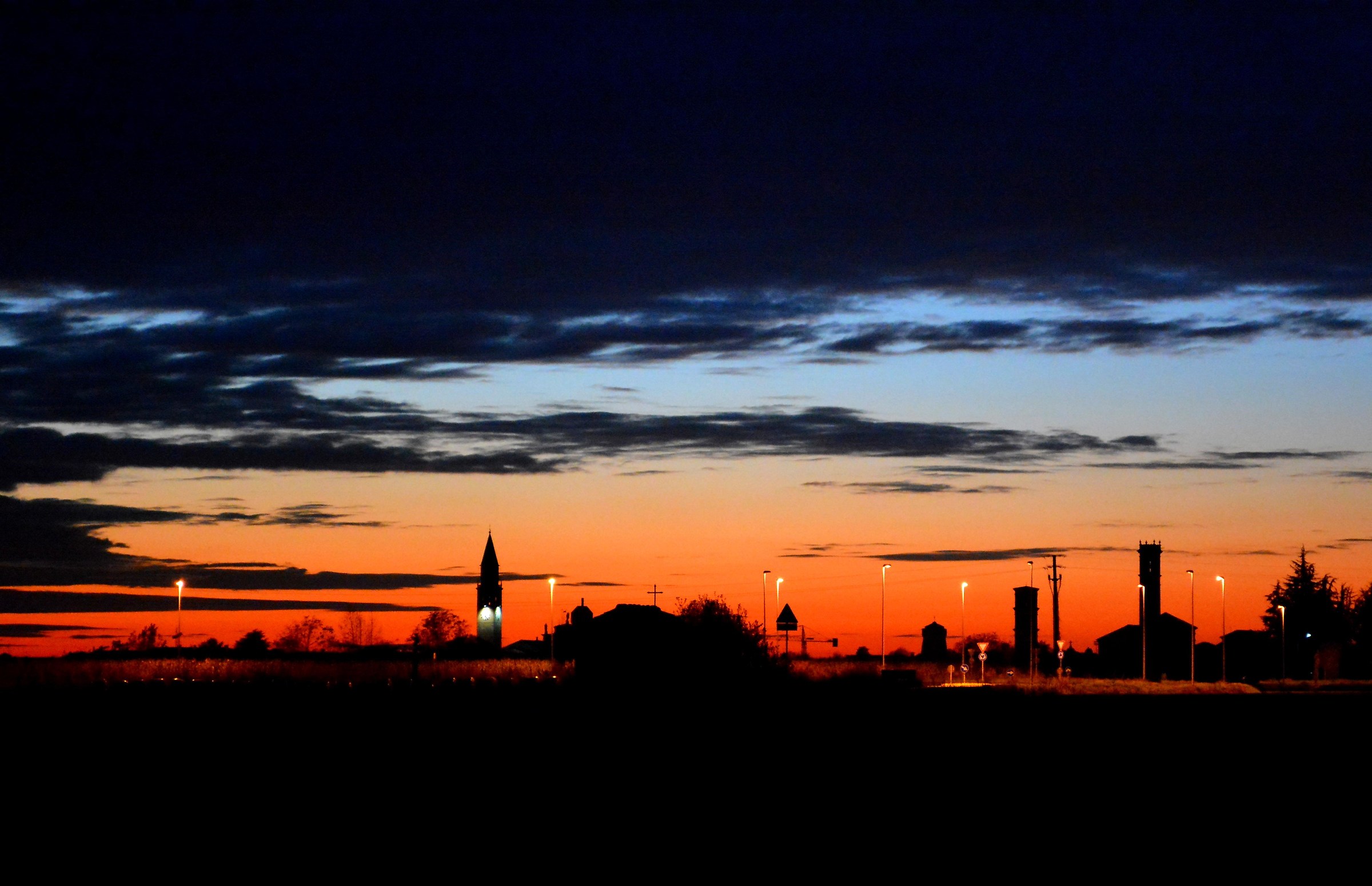 sunset over the country