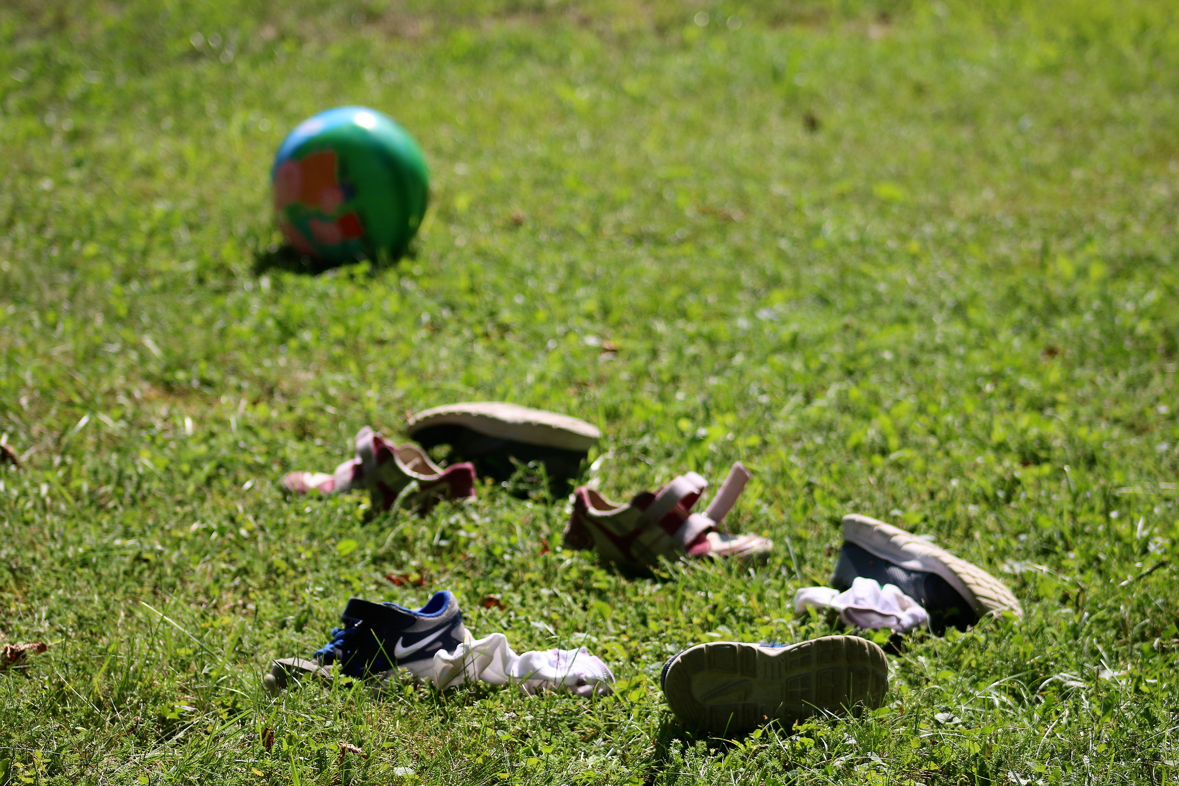 "... Barefoot, playing on the lawns ..."