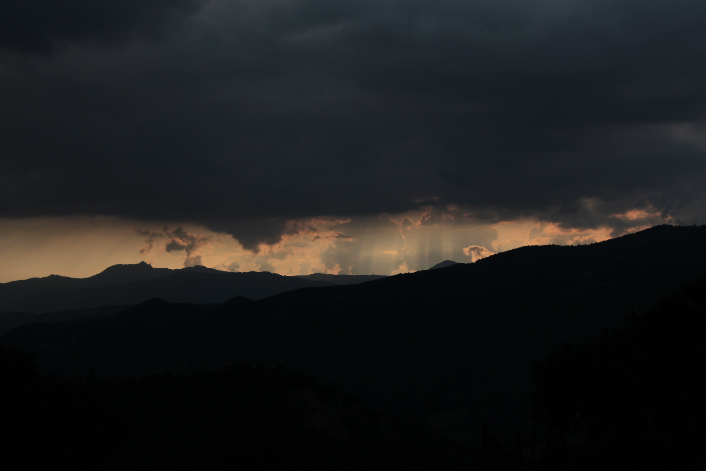 rays filtering clouds