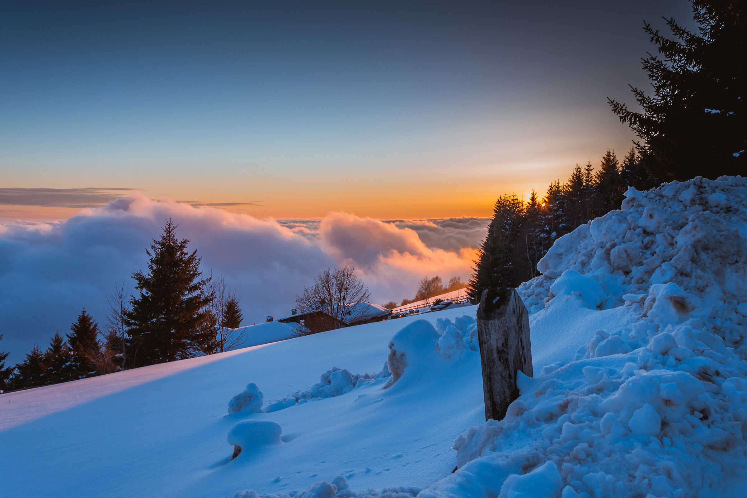 sunset in the mountains