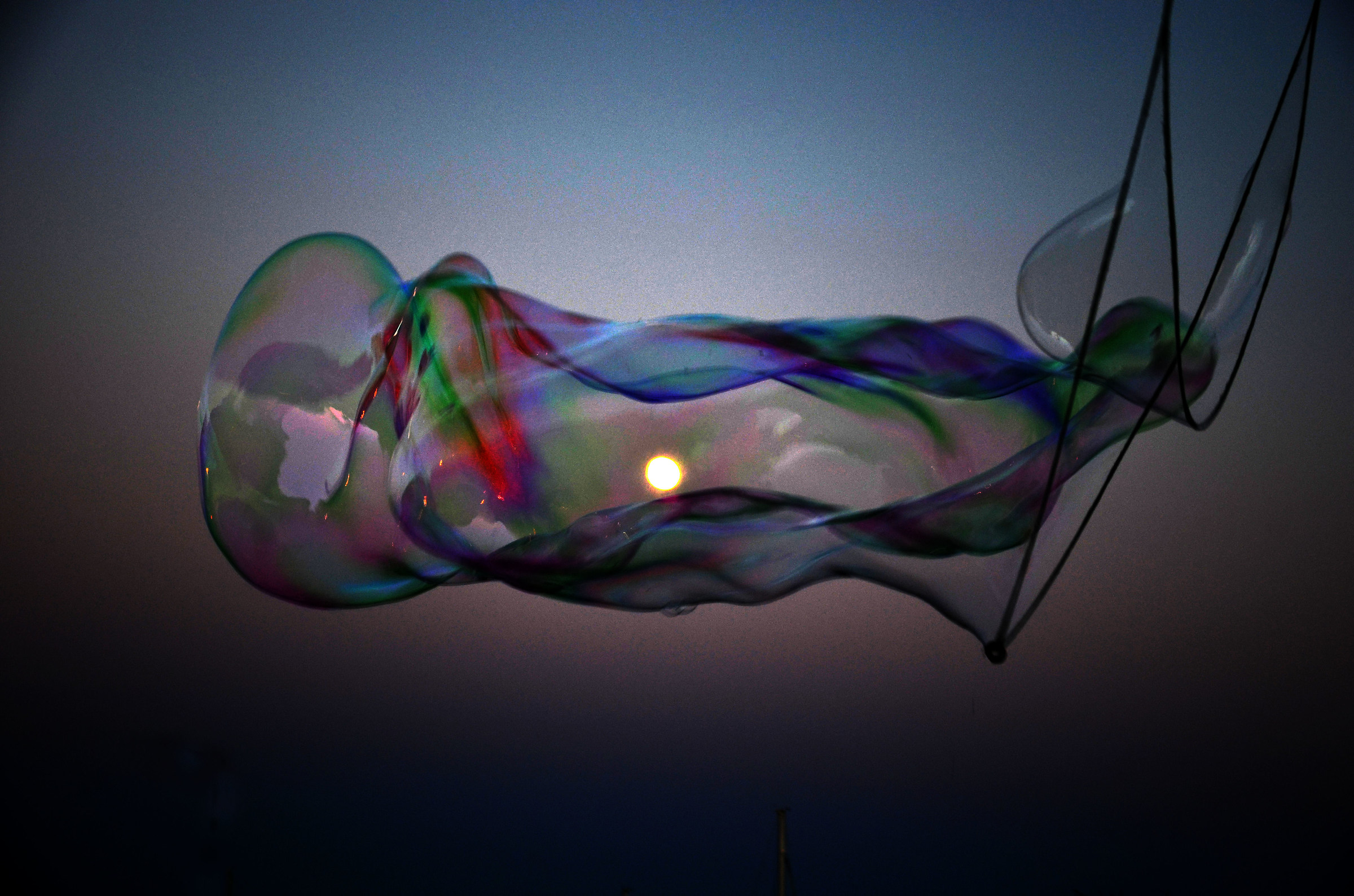 The moon in soap bubble