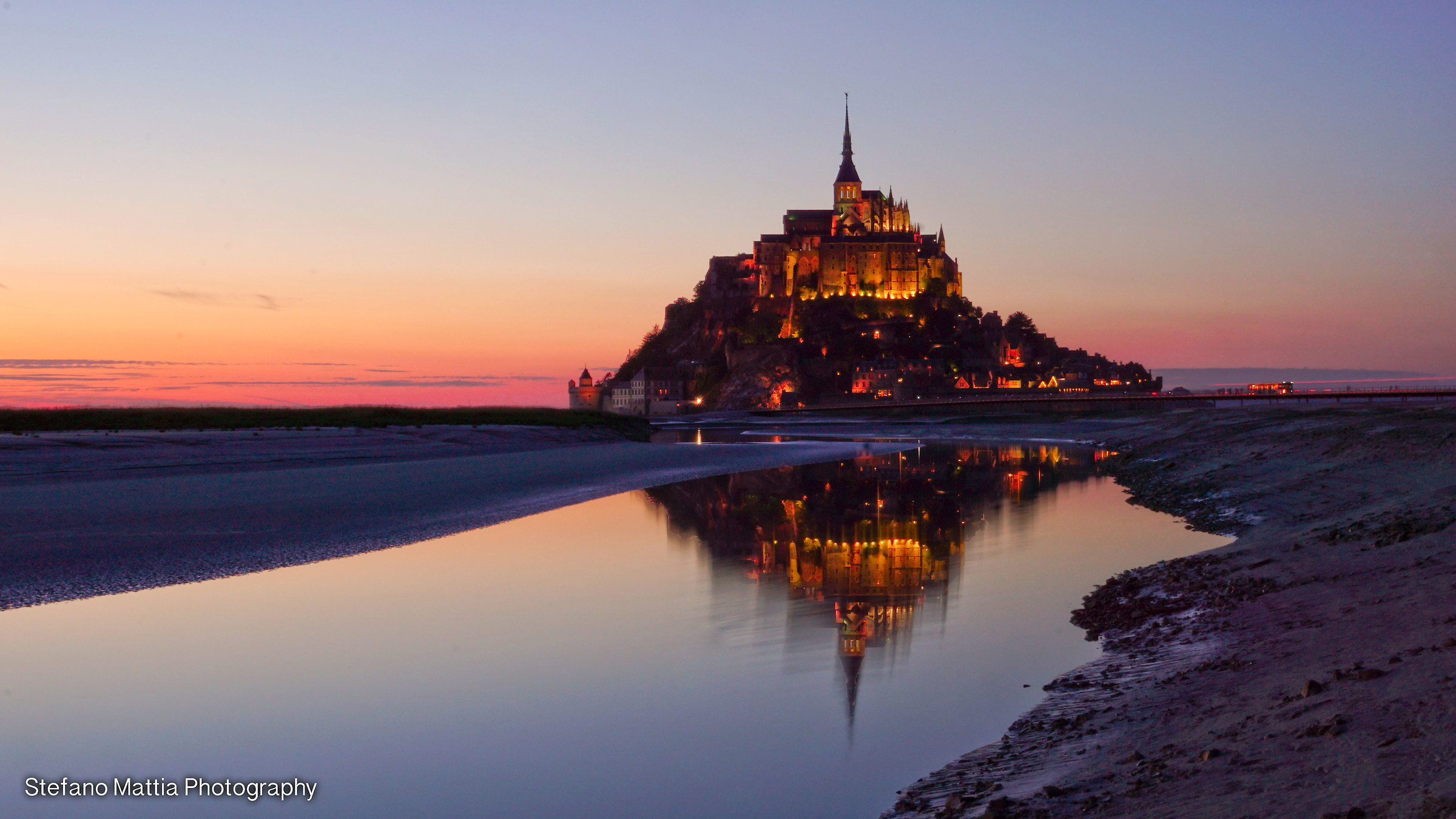 Mont Saint Michel at sunset