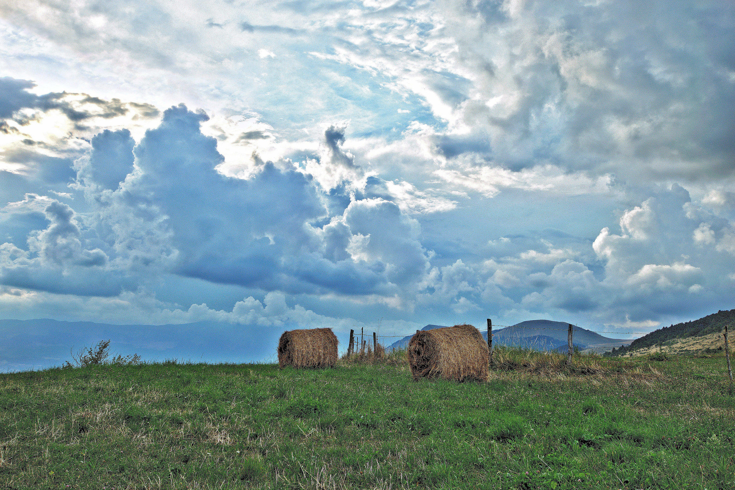 in the evening in the hills