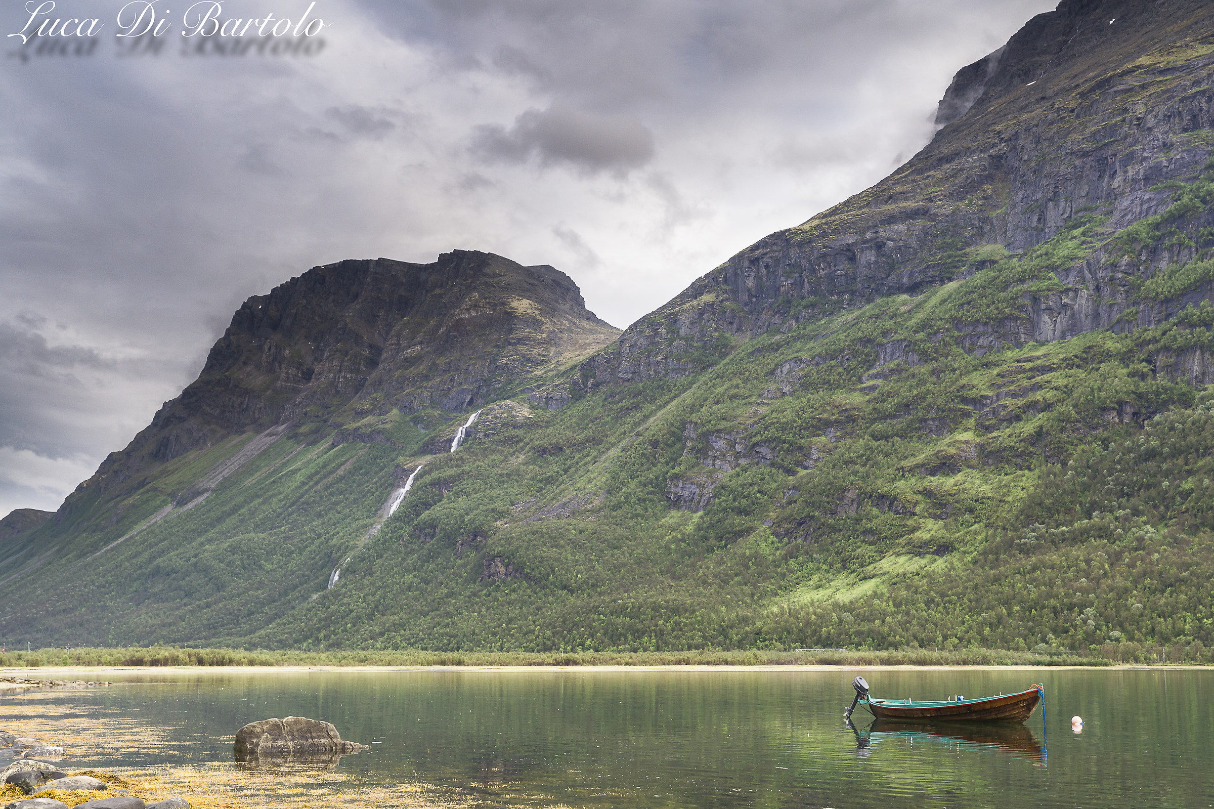 The fjords along the road from Troms High (Norwegians
