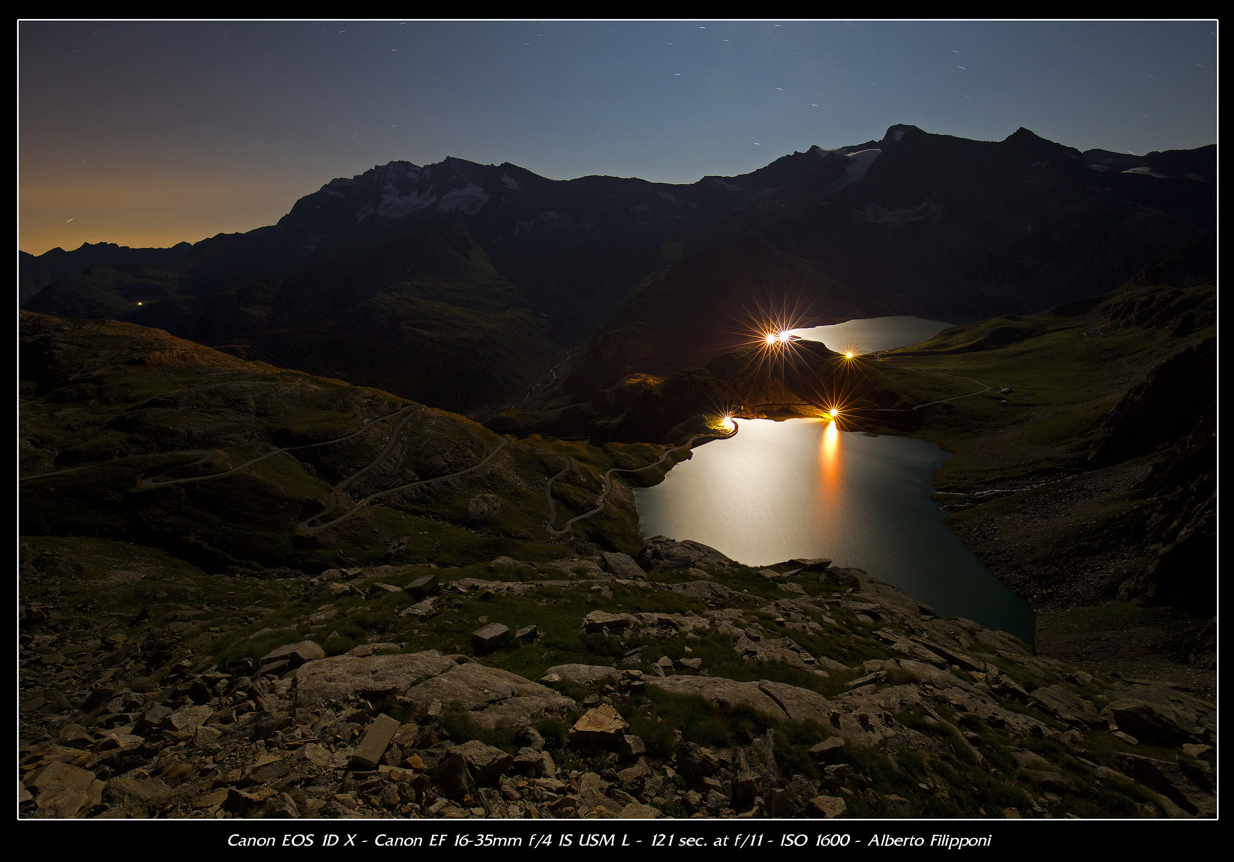 Belvedere night from the hill Nivolet