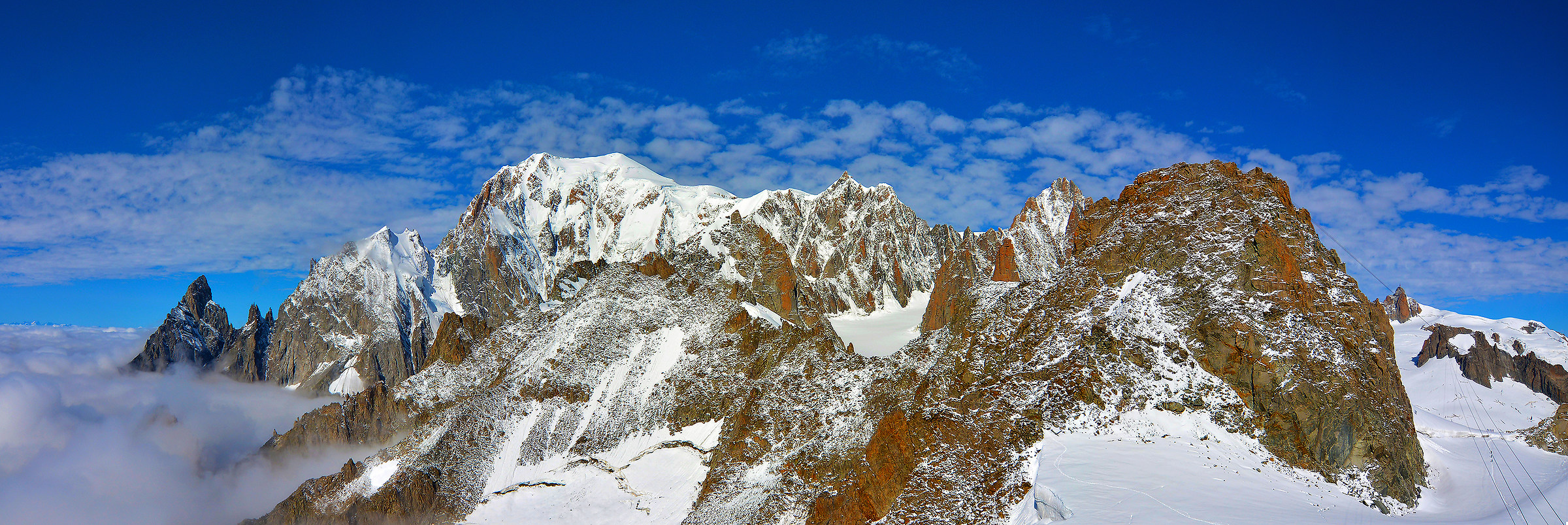 Panoramica sopra il monte bianco 3 scatti