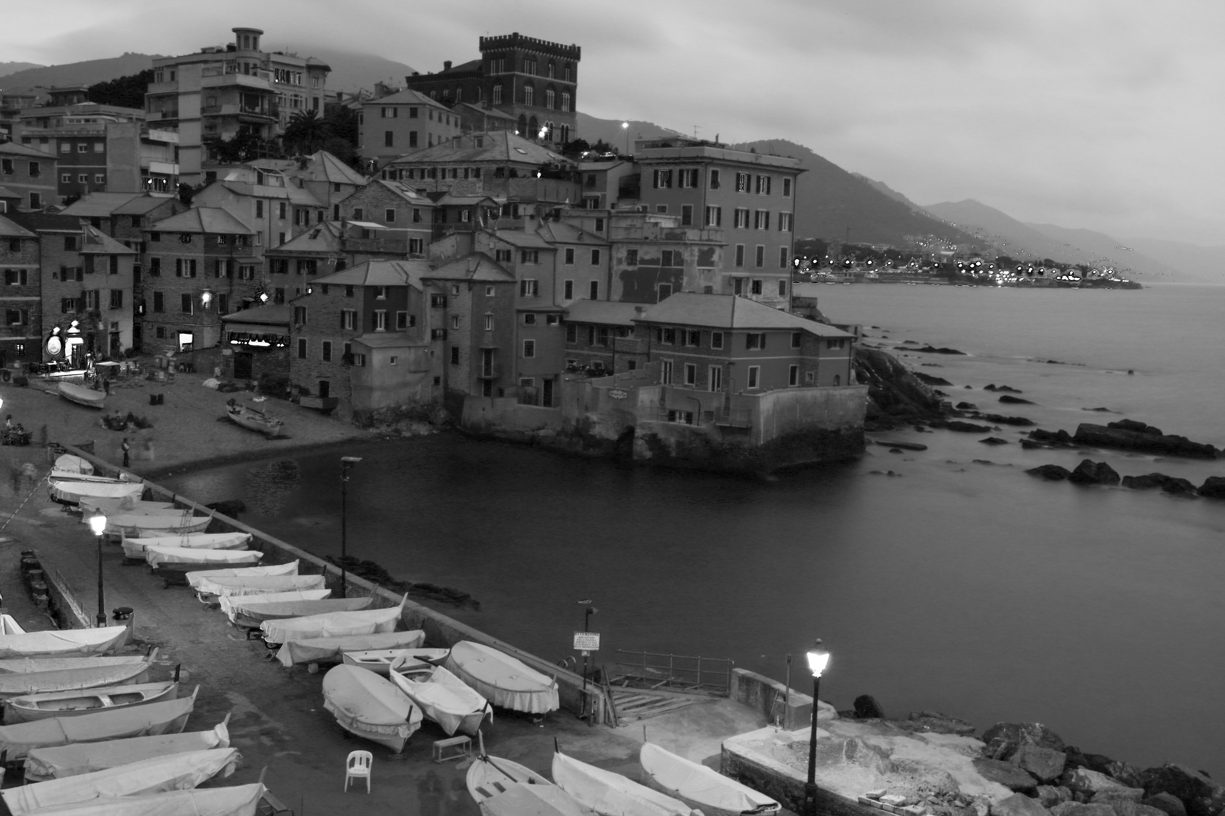 Night falls on Boccadasse