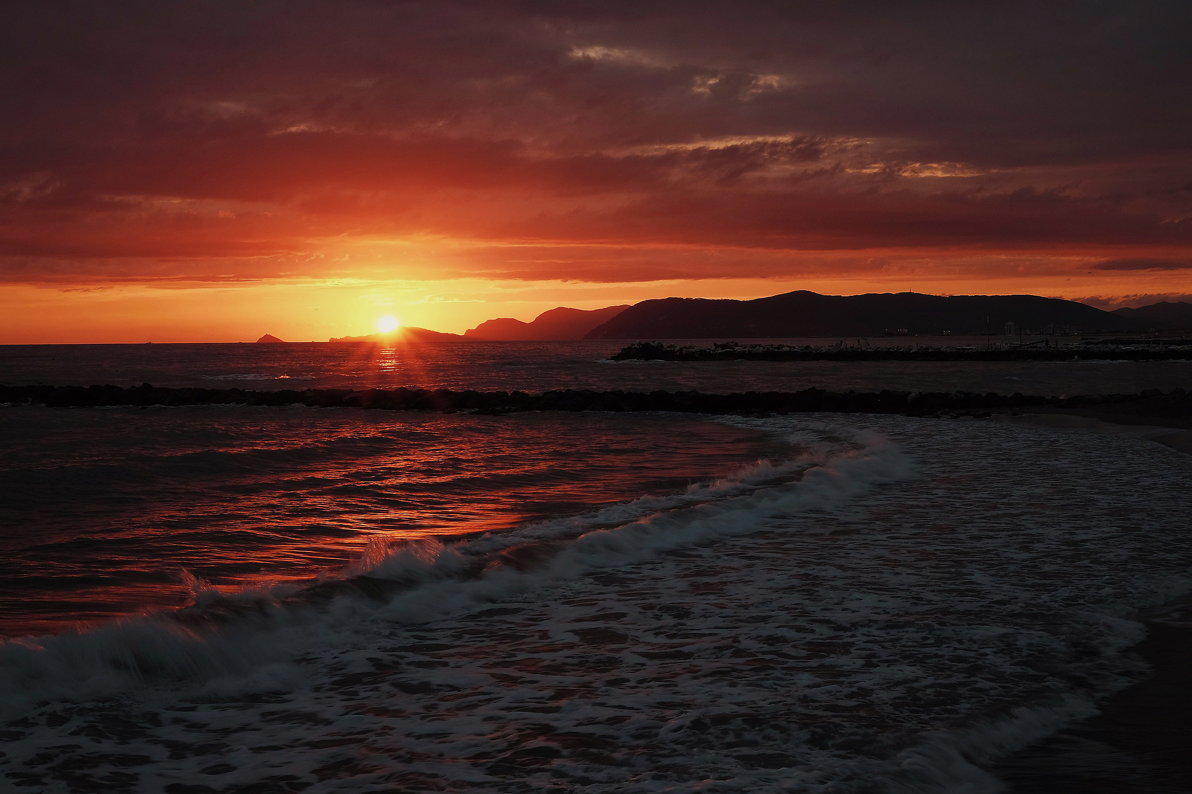 Sunset in Marina di Massa