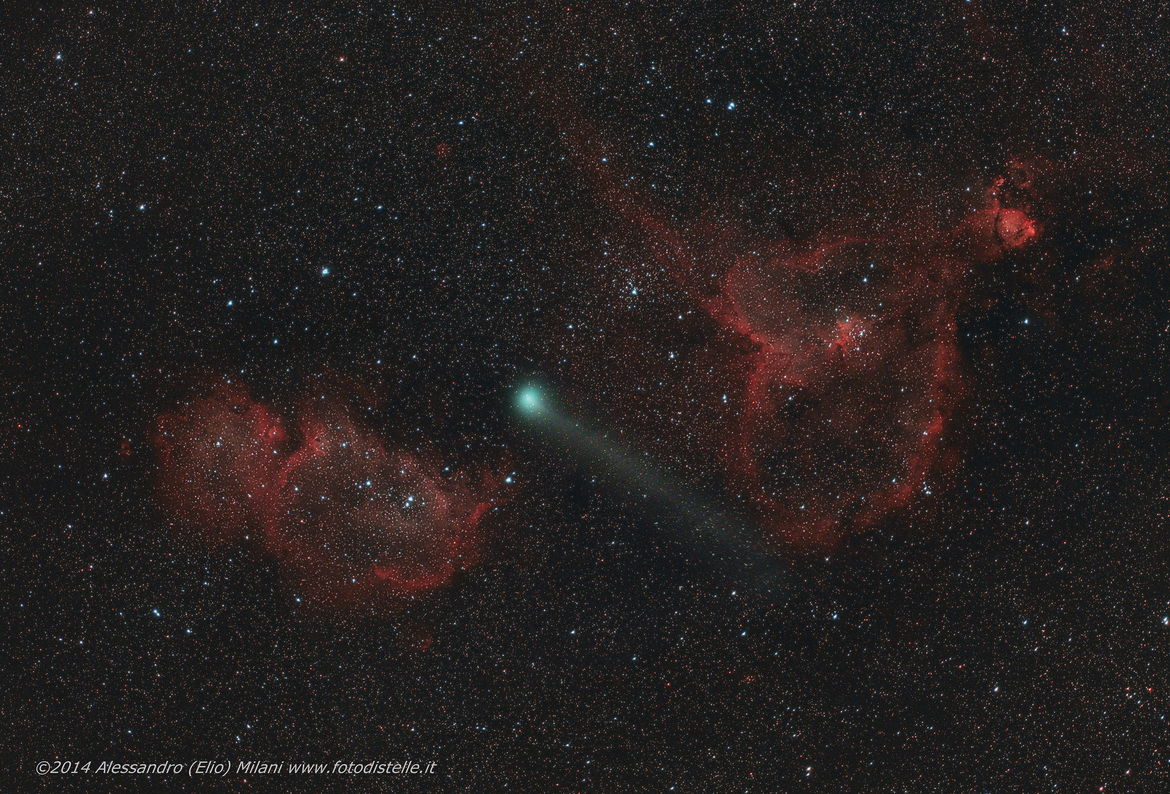 Jacques comet C2014 E2 flies between Soul and Heart