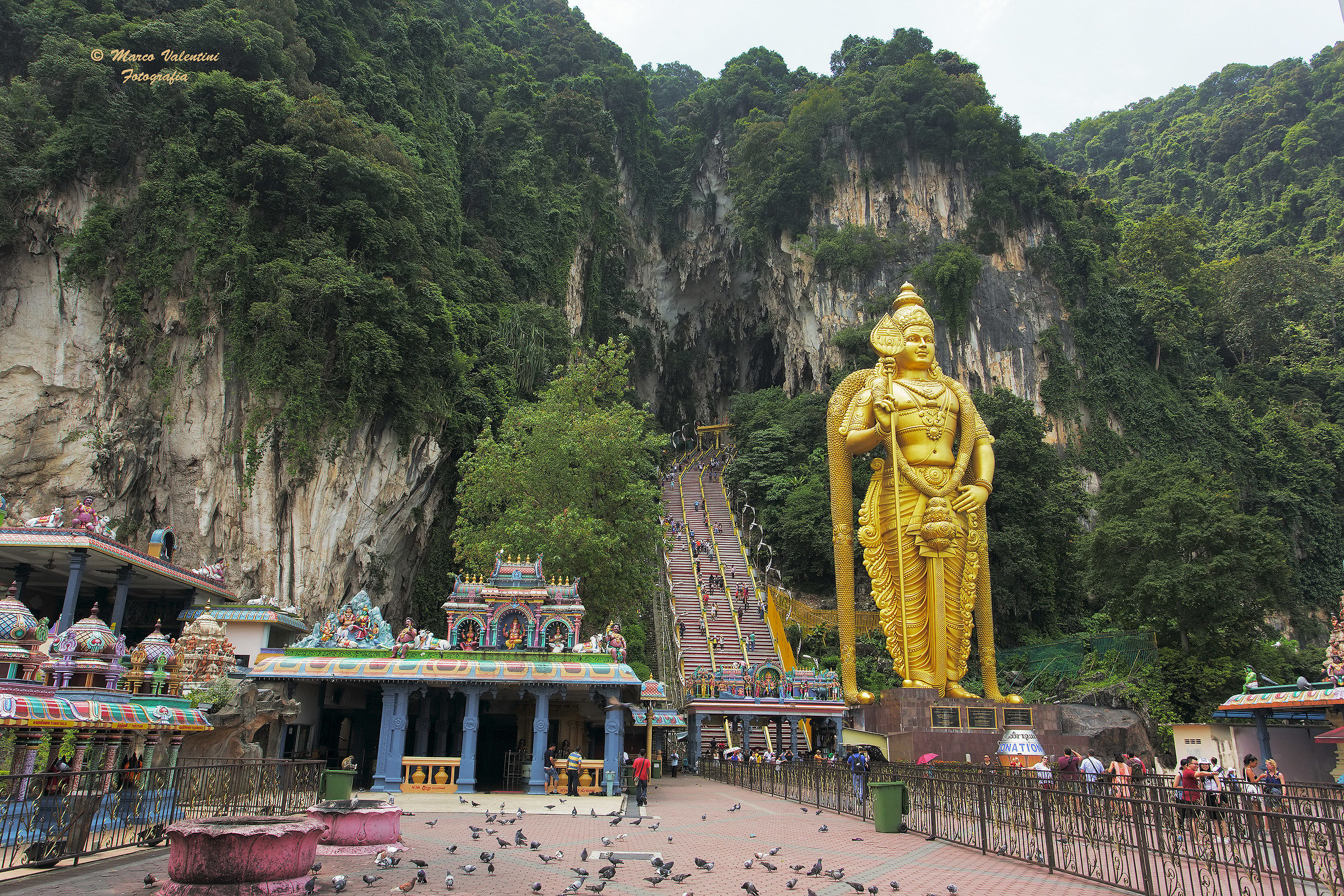Batu caves and the colossal statue