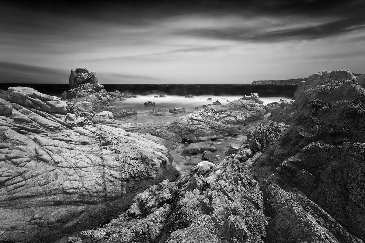 A sea of ??black and white